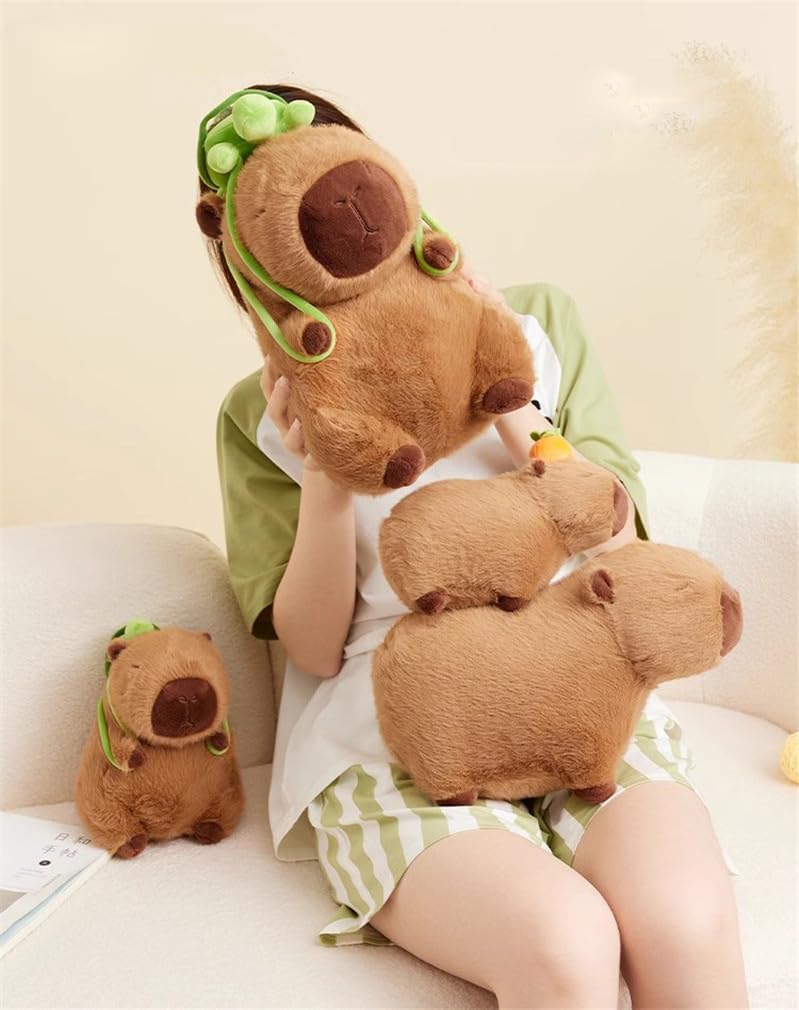 15-inch Soft Capybara Plush Toy - Cute Stuffed Animal Pillow with Carry Bag | Perfect Gift for Kids Birthday, Room Decor & Cuddling Companion