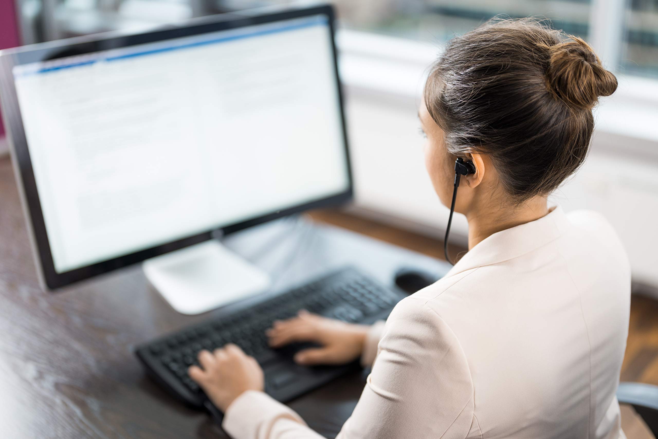 Olympus E103 Stereo Transcription Headset - Professional Black Headphones for Transcription, Dictation & Audio Monitoring | Perfect for Court Reporting, Medical Transcribing & Podcast Editing