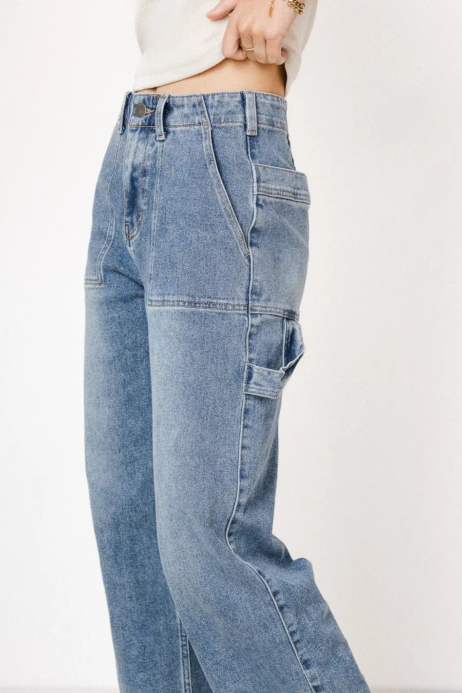 Imani Straight Leg Utility Jeans for Women - Durable & Stylish Workwear Pants (Final Sale) - Perfect for Casual Outfits, Workwear & Outdoor Activities