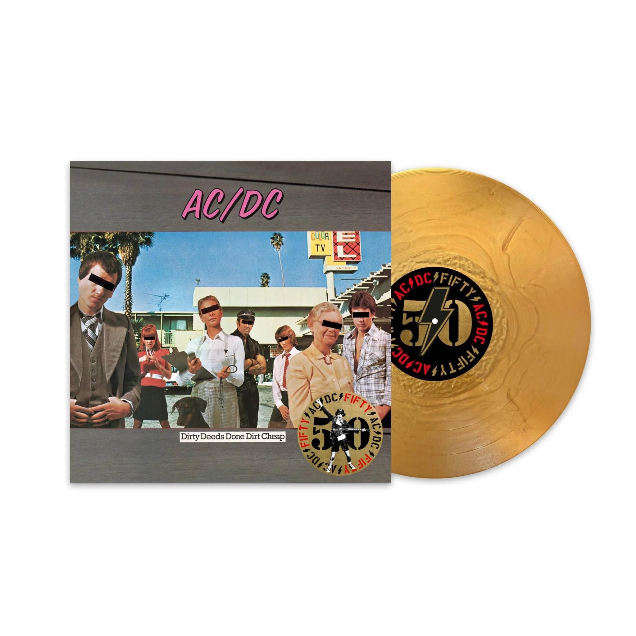 AC/DC Dirty Deeds Done Dirt Cheap Limited Edition Gold Vinyl LP Record - Perfect for Collectors & Rock Music Lovers, Great Gift for Birthday & Christmas