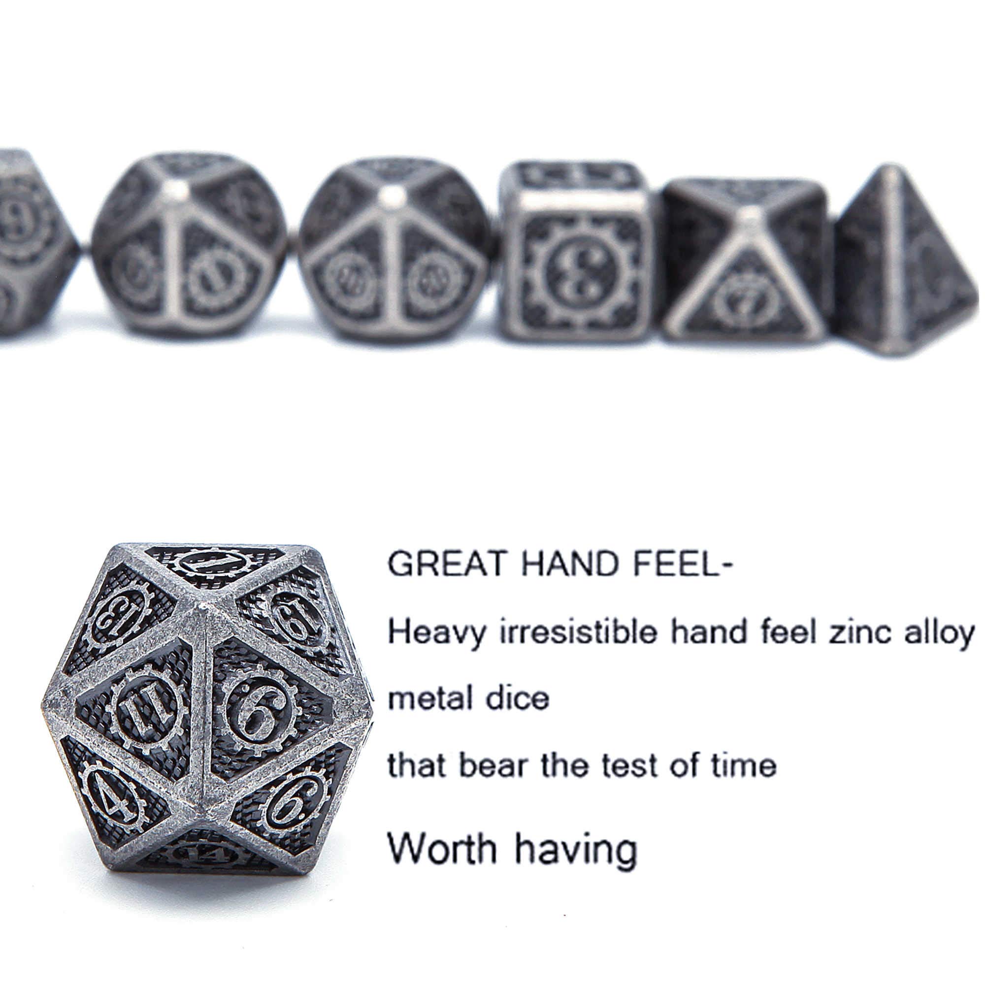 Premium D&D Metal Dice Set for Dungeons & Dragons RPG - 7-Piece Cool Multicolor Dice Collection with Gift Box - Perfect for Tabletop Gaming, D&D Campaigns & Dice Collectors