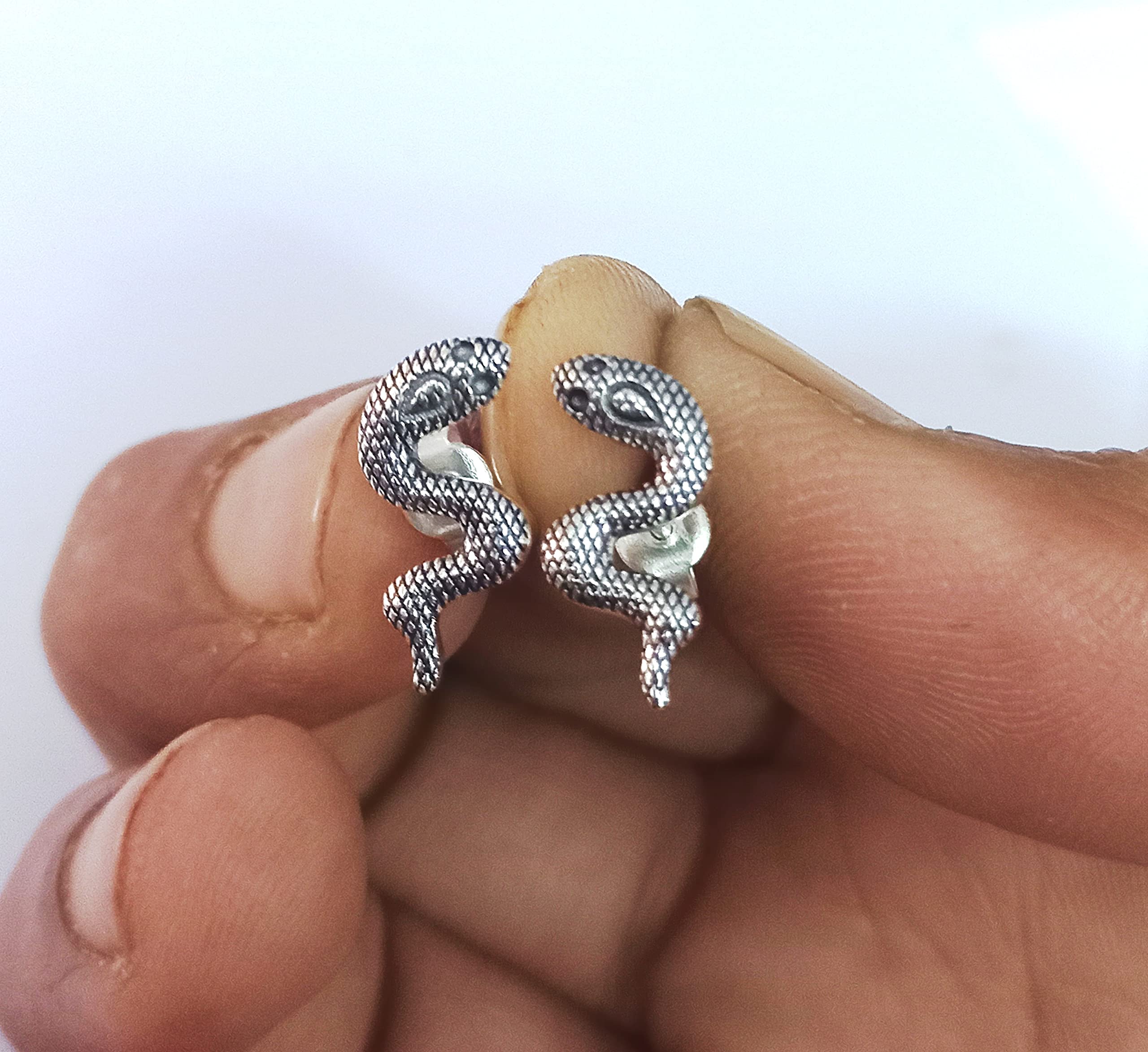 Punk Snake Stud Earrings for Women & Teens - Tiny Dainty Helix Earrings | Gothic Jewelry for Parties, Concerts & Everyday Wear