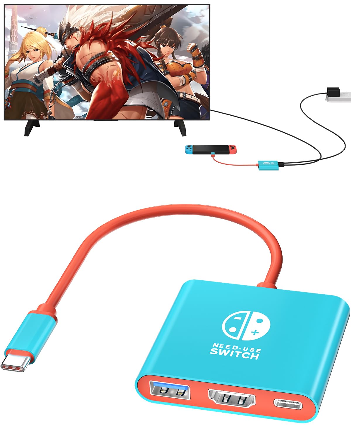 Nintendo Switch & OLED Dock - Portable TV Docking Station with USB-C to HDMI Adapter for Steam Deck, MacBook, Laptop | Perfect for Travel, Gaming & Home Entertainment