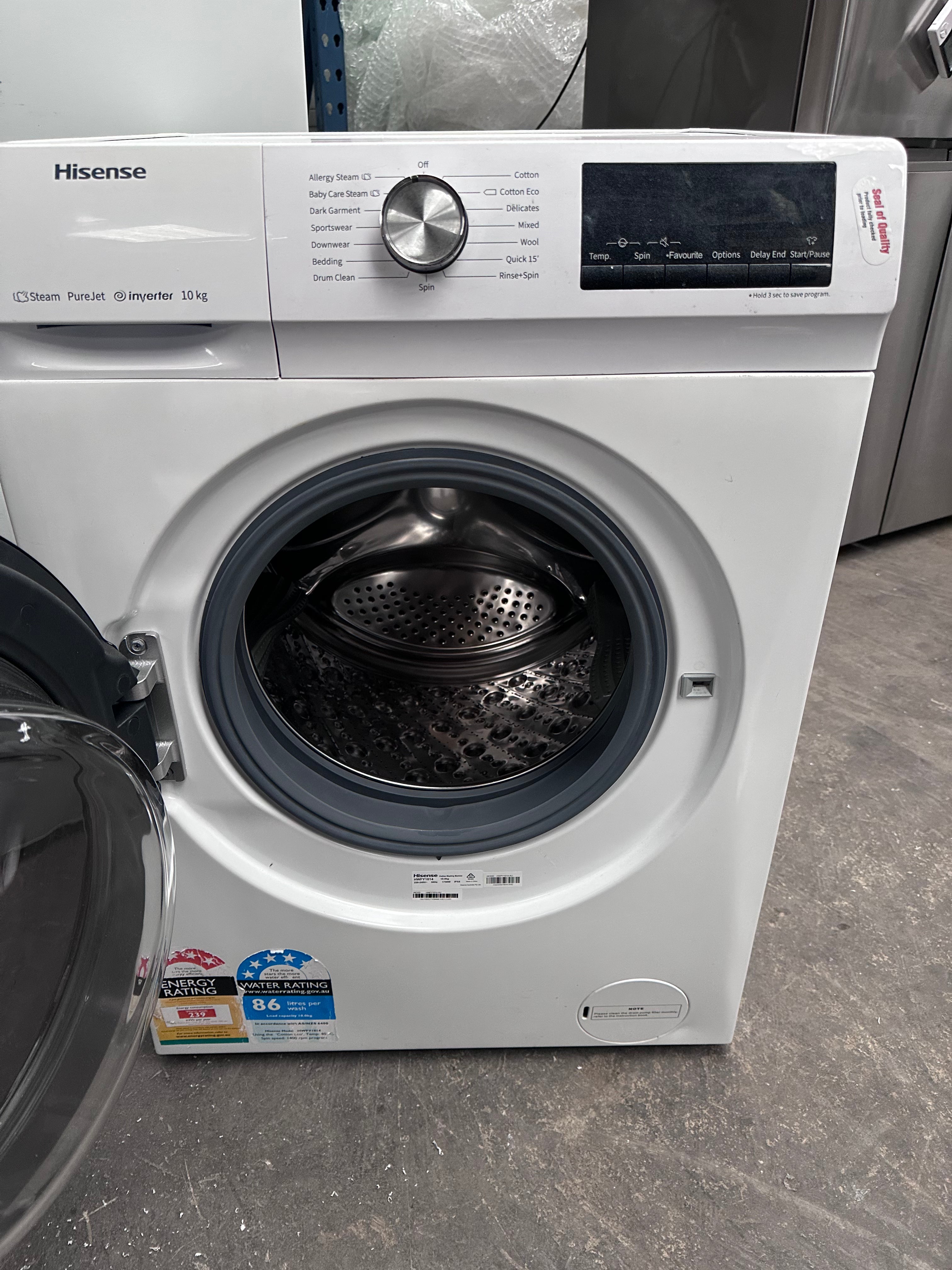 Hisense 10kg Front Load Washing Machine - Energy Efficient, Quiet Operation [Certified Refurbished] - Perfect for Apartments, Small Homes & Laundry Rooms