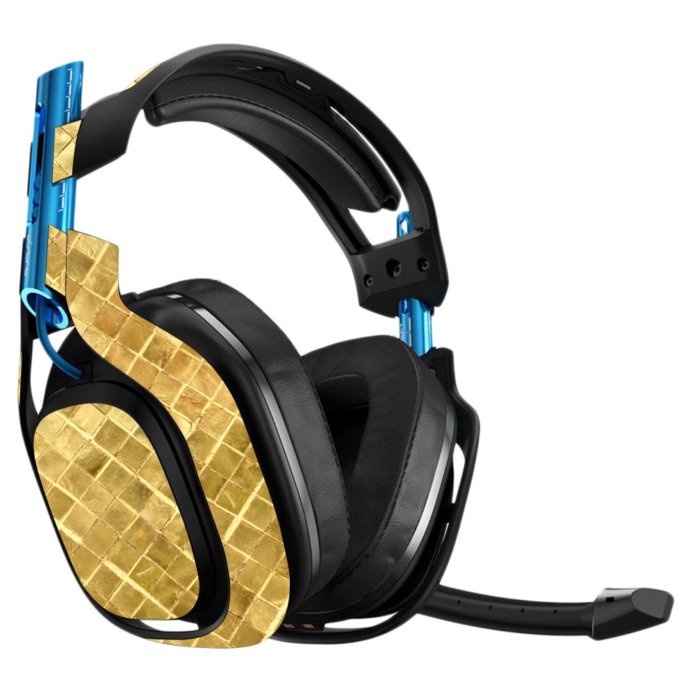 Premium Vinyl Decal Wrap for Astro A50 3rd Gen Gaming Headset - Gold Tiles Design | Protective, Durable & Customizable Skin | Easy to Apply & Remove | Made in USA | Perfect for Gaming Setups & Personalization