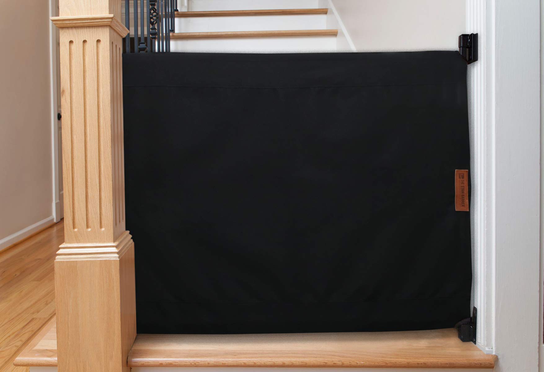 Baby Safety Gate for Stairs - No Drill Fabric Barrier for Banister to Wall (43-52
