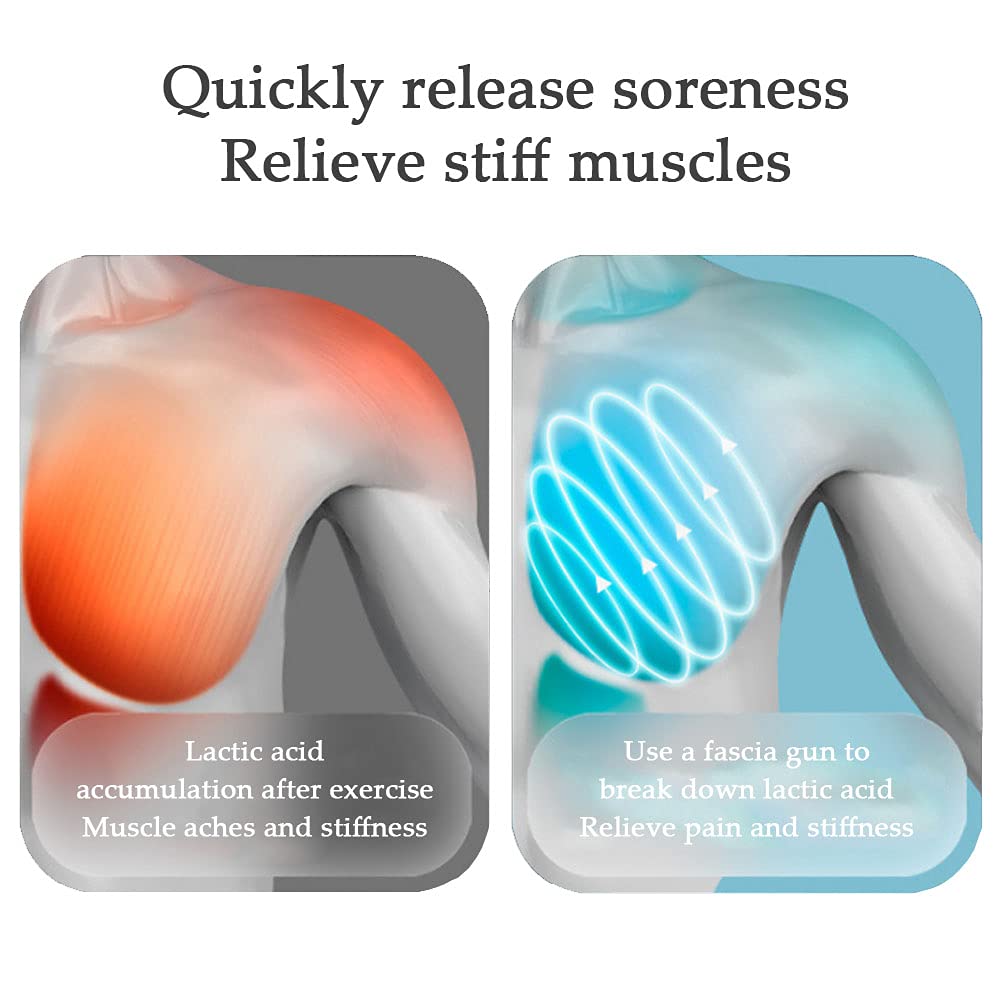 **Cordless Deep Tissue Massage Gun - Portable Percussion Massager for Muscle Pain Relief, Shoulder Relaxation & Stiffness - Quiet Fascia Gun for Athletes & Recovery (Red) - Perfect for Post-Workout, Travel & Home Use**