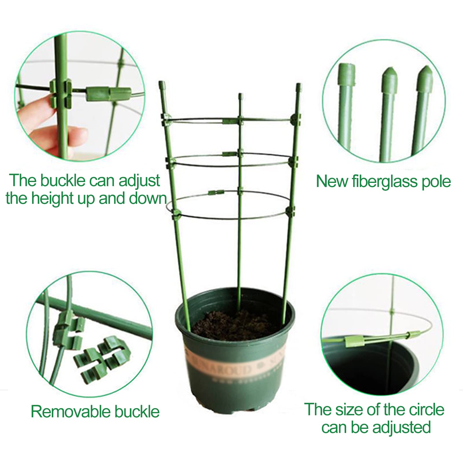 20 PCS Heavy Duty 18 Inch Garden Stakes - Sturdy Plastic Green Coated Plant Supports for Outdoor Gardening, Flowers, Vegetables & Home Decor | Perfect for Tomato, Vine & Climbing Plants Support