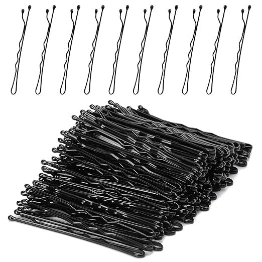 UNIKART 24-Pack Black Metal Hair Clips & Bobby Pins - Strong Hold Hair Styling Pins for Women, Professional Salon Hairdressing Tools, Perfect for Updos, Braids and Everyday Hairstyles