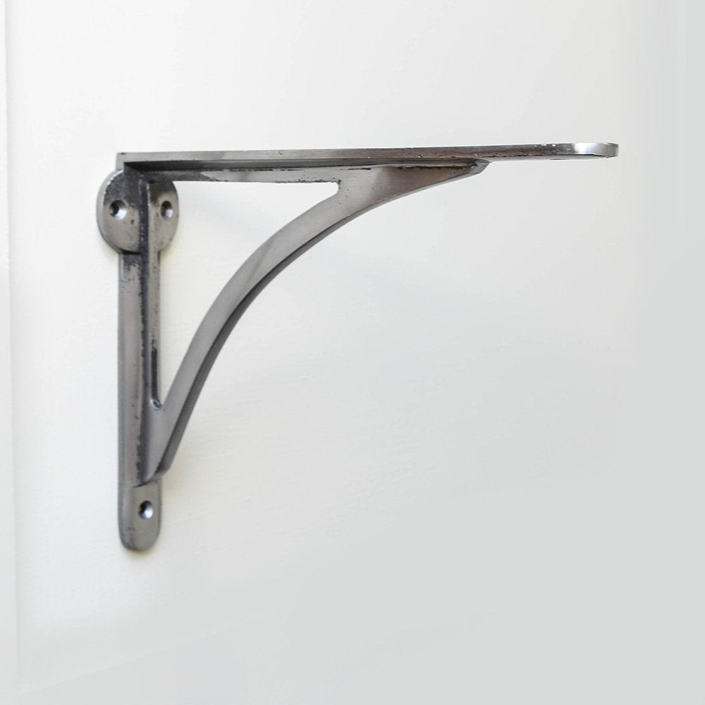 Natural Iron Curved Shelf Bracket - Heavy Duty Decorative Wall Mount Brackets for Floating Shelves | Perfect for Home Office, Kitchen, Bathroom Storage & Display