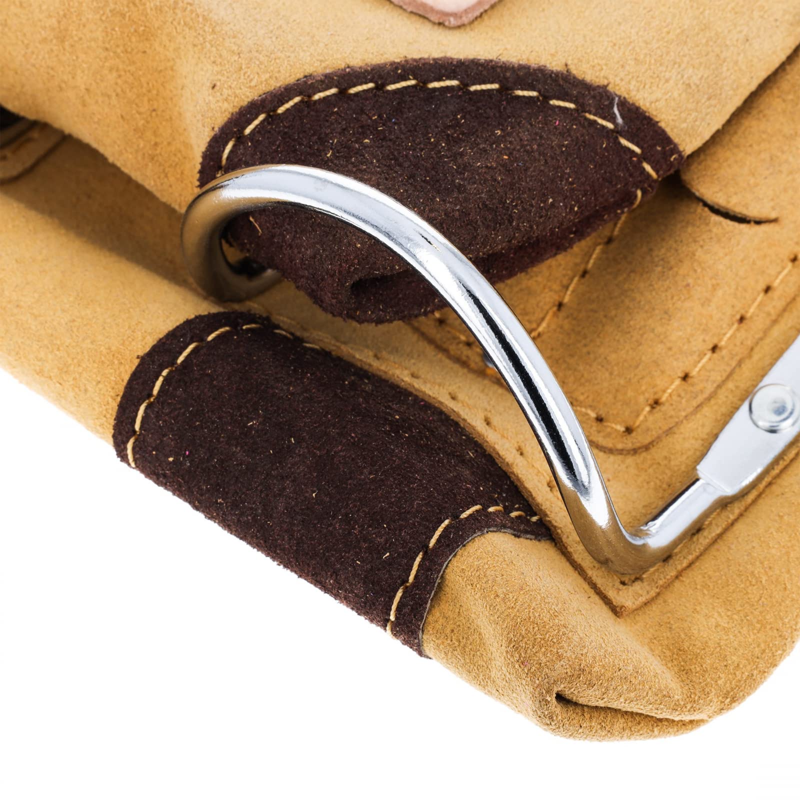10-Pocket Suede Leather Tool Pouch - Heavy Duty Hammer Drill Tool Bag for Construction, DIY & Home Improvement Projects