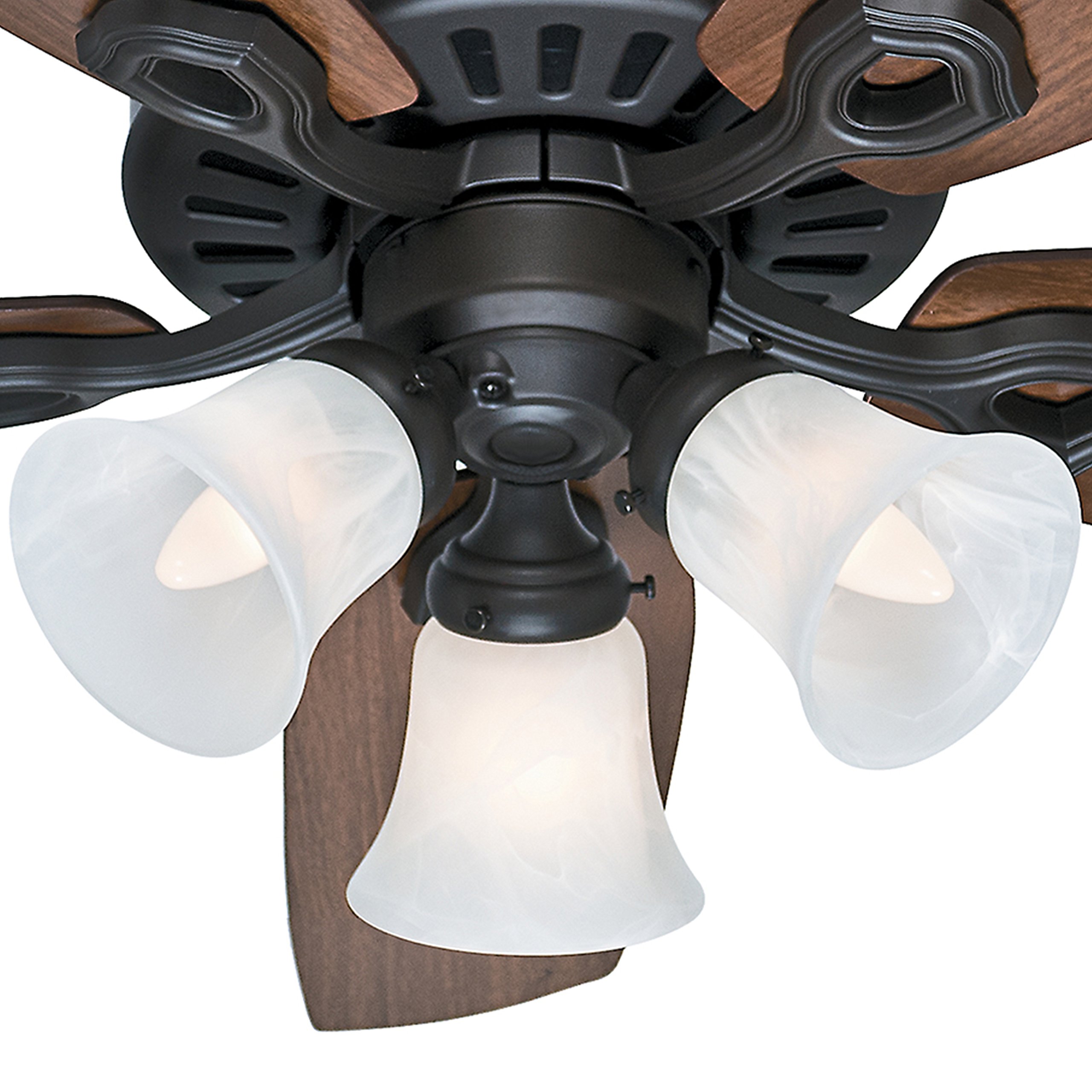 Hunter Fan 42 Inch Traditional Snow White Ceiling Fan with 3-Light Fitter & Swirled Marble Glass - 5 Blade Energy Efficient - Renewed Bronze Finish - Perfect for Bedroom, Living Room, or Office Cooling