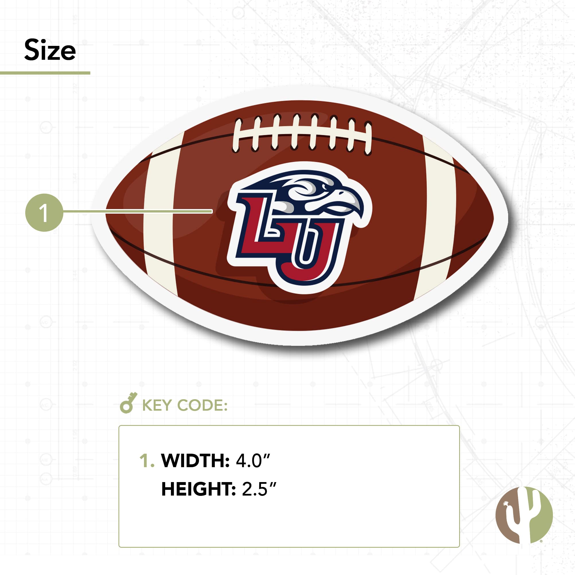 Desert Cactus Liberty University Vinyl Decal Sticker - Waterproof Laptop, Water Bottle, Car, Scrapbook Decoration - Perfect for College Football Fans & School Spirit Accessories