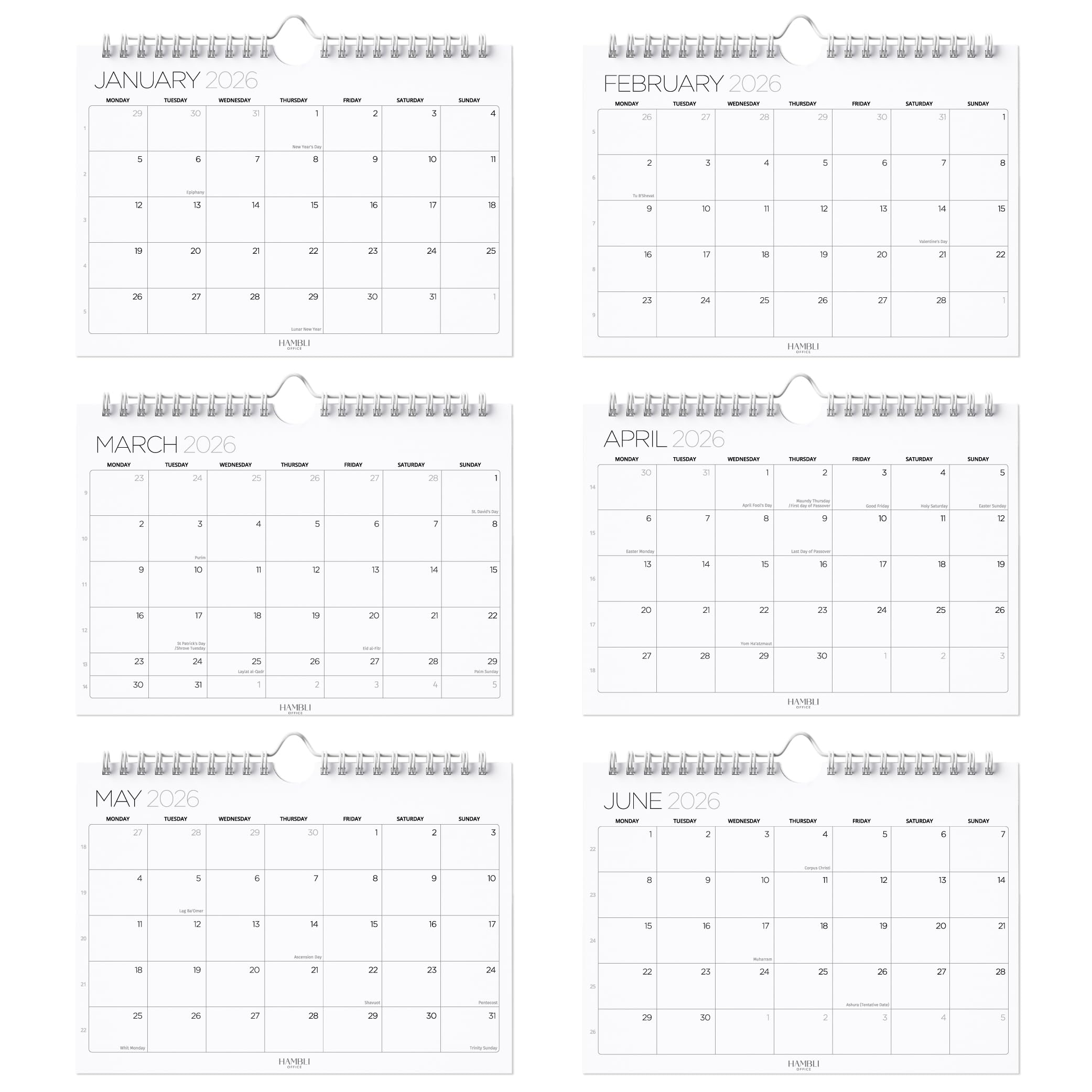2025-2026 Wall Calendar | 18-Month Planner from July 2025 to June 2026 | Customizable Desk Calendar with Landscape Design | Perfect for Home, Office & School Organization