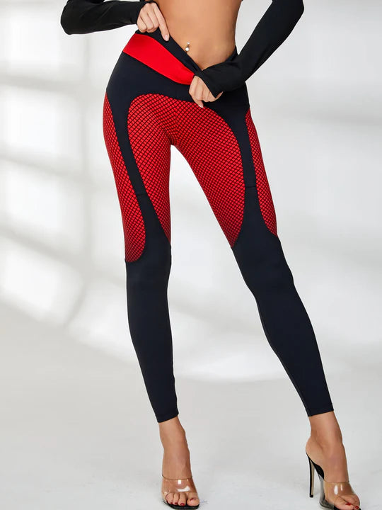 ZASUWA Women's High Waisted Pop Style Contrast Color Leggings - Yoga, Workout, Running & Casual Wear