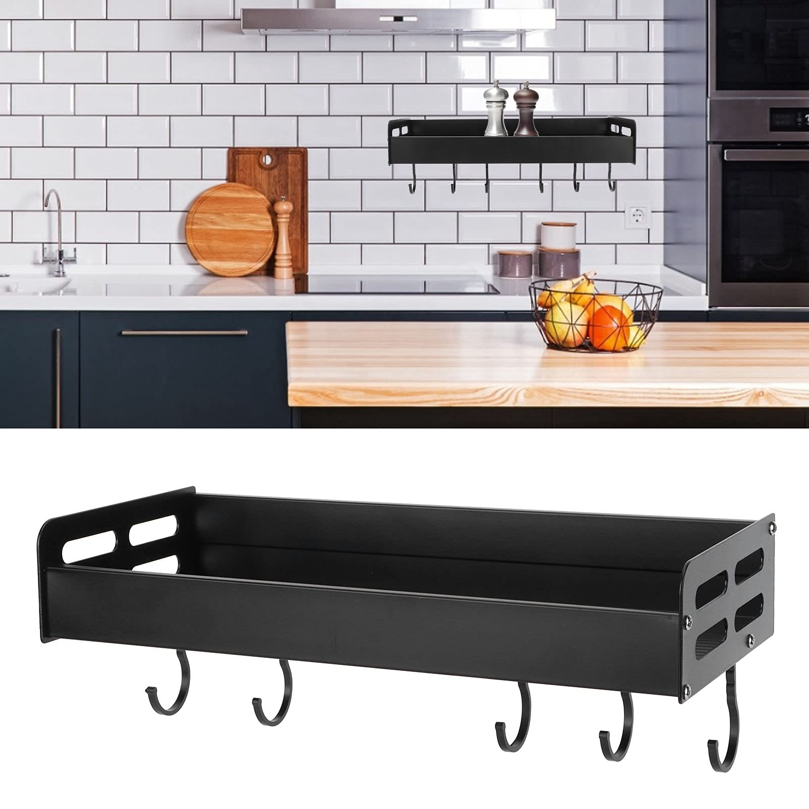 Multi-Purpose Wall-Mounted Towel Shelf & Spice Rack - Rustproof Stainless Steel Bathroom Organizer & Kitchen Storage Solution for Small Spaces (Perfect for Showers, Vanities, Pantries & Laundry Rooms)