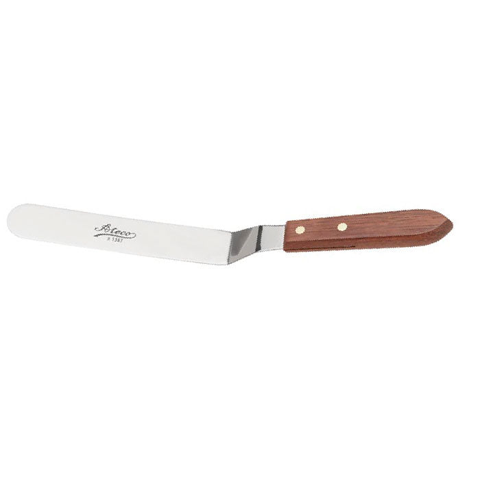 Ateco 1387 Offset Pastry Spatula with Wooden Handle - 7 5/8 Inch Stainless Steel Baking Tool for Cake Decorating, Icing, Fondant & Cookie Dough - Perfect for Professional Bakers & Home Baking Enthusiasts