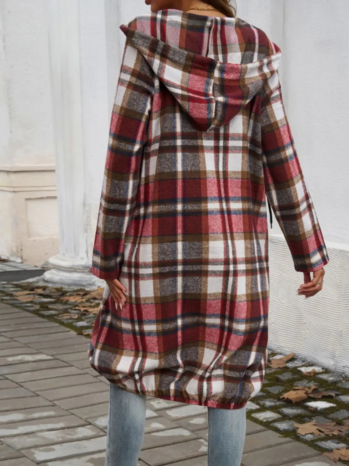 Plaid Zip Up Hooded Coat for Men & Women | Warm Fleece Lined Winter Jacket with Hood | Perfect for Outdoor Activities, Hiking & Casual Wear