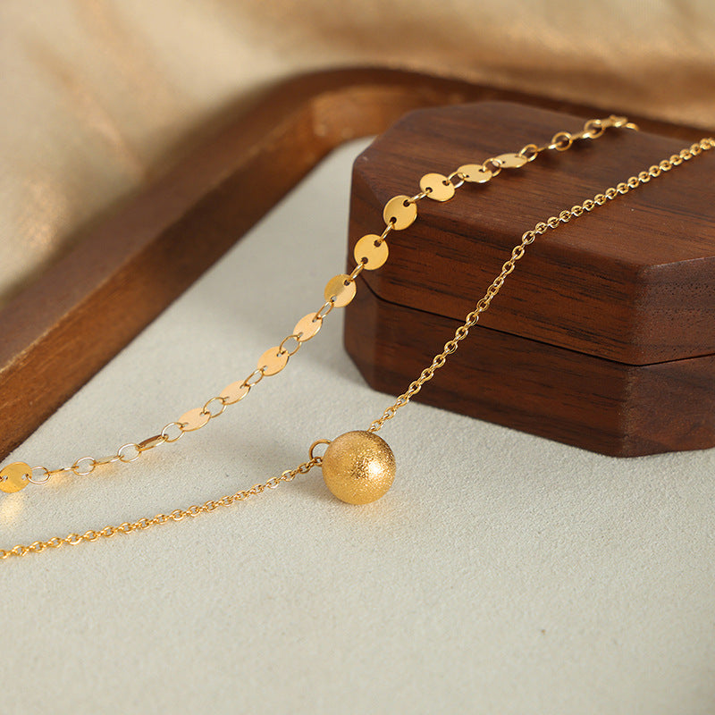 Elegant Gold Disc Ball Pendant Necklace for Women - Minimalist Dainty Jewelry Gift for Her | Perfect for Everyday Wear, Date Nights & Special Occasions