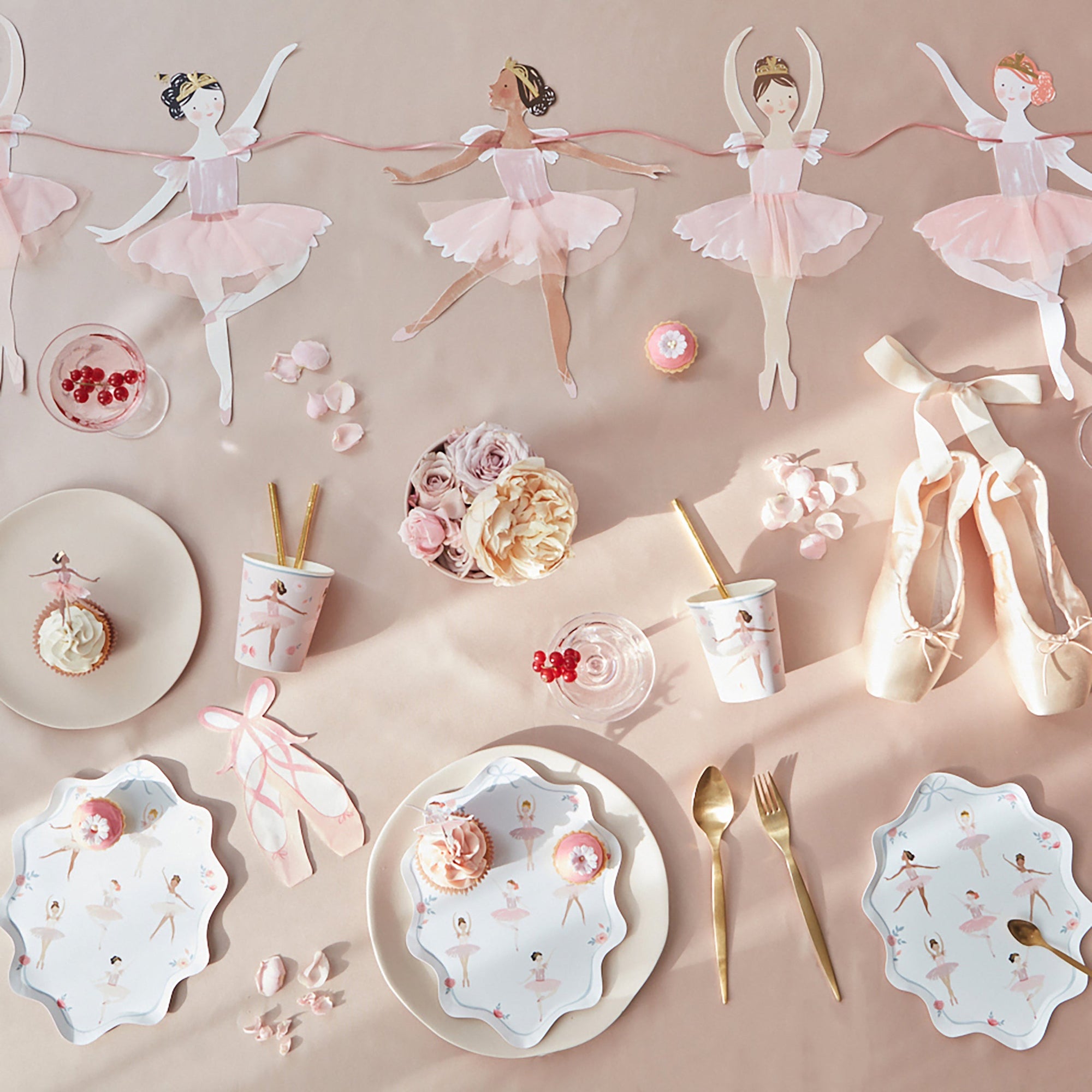 Elegant Ballerina Ballet Slippers Shaped Paper Napkins - 16 Count for Tea Parties, Bridal Showers & Special Occasions
