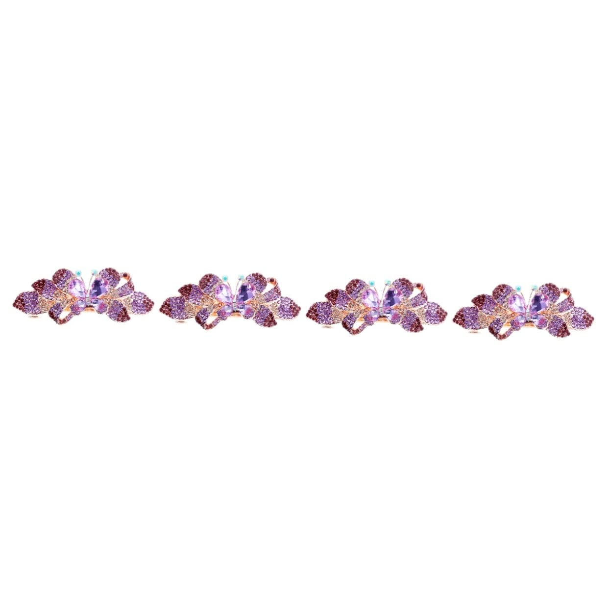 Beavorty 4pcs Rhinestone Hair Clips for Women - Wedding Hair Accessories, Bridal Hair Jewelry, Floral Hairpins for Bride, Party & Special Occasions - Elegant Hair Clips for Prom, Evening Events & Photo Shoots