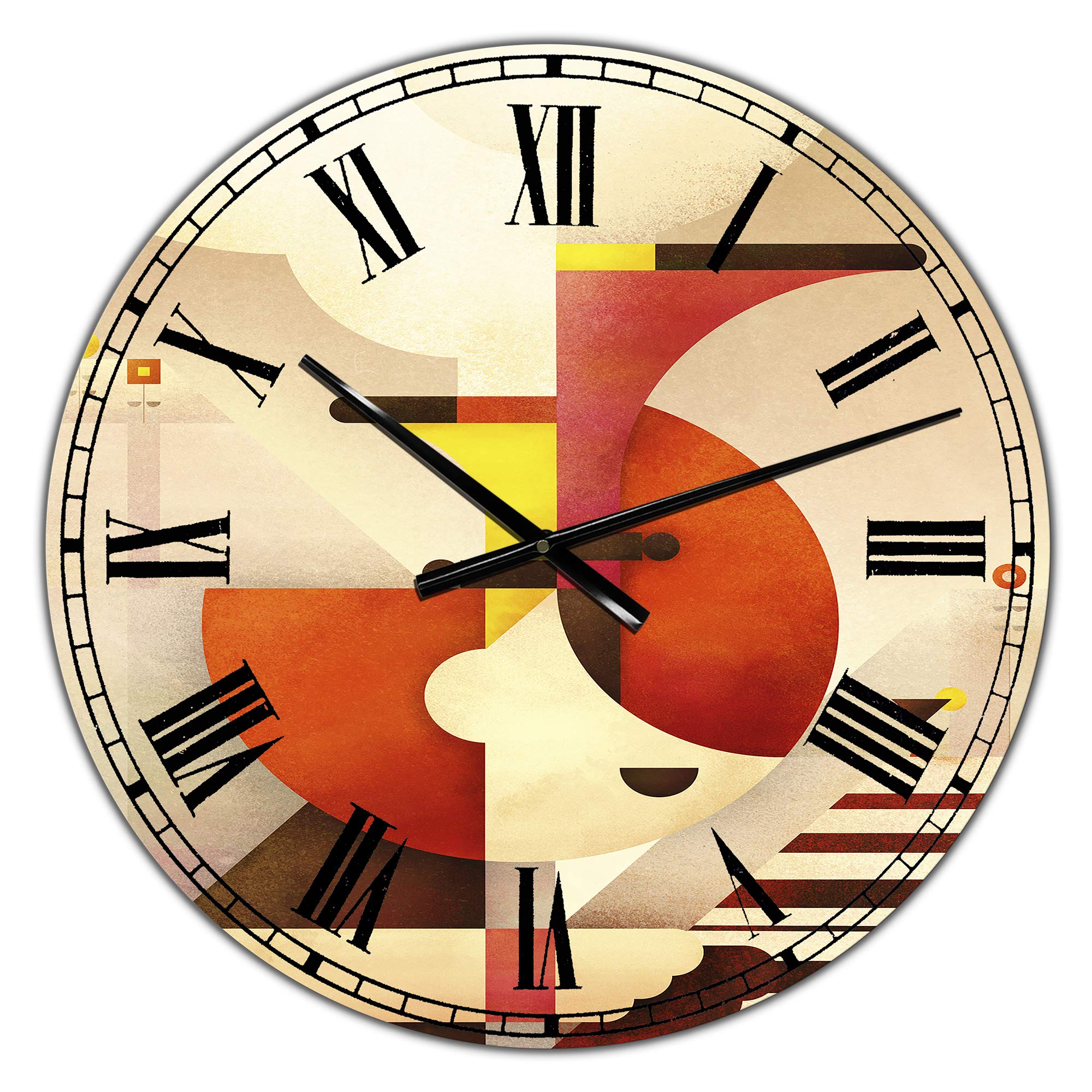 DesignQ Mid-Century Modern Wall Clock 'All That Jazz' - Large Contemporary Wall Clock for Living Room, Bedroom & Office Decor - Perfect for Home, Office & Modern Interior Design