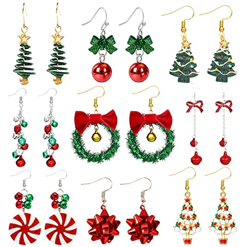 B1：9 pairs christmas earrings