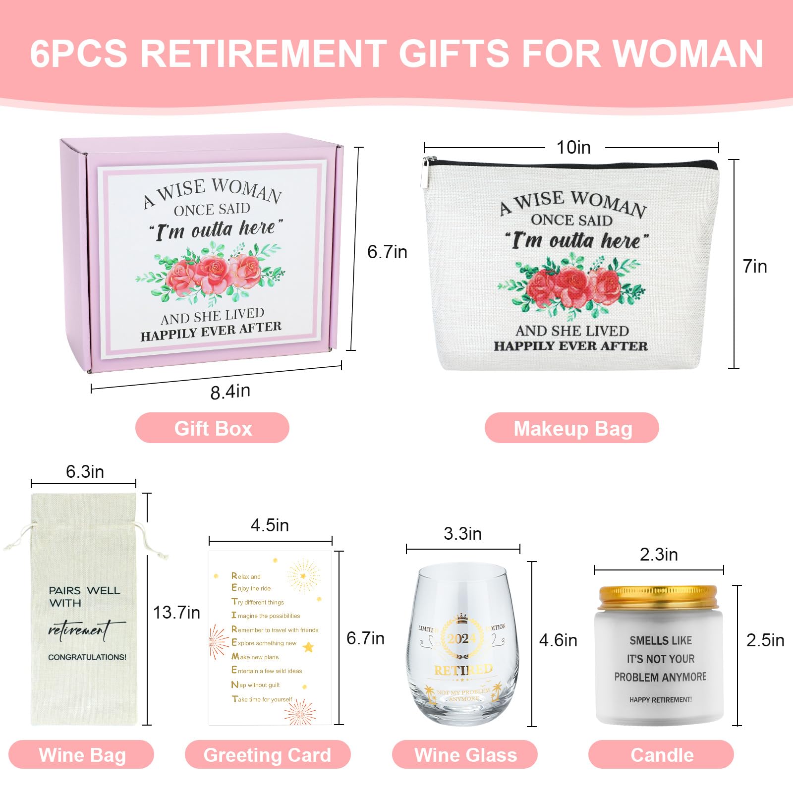 Best Retirement Gifts for Women 2024 - Funny Wine Glass for Teachers, Nurses & Coworkers - Perfect Retirement Party Favors