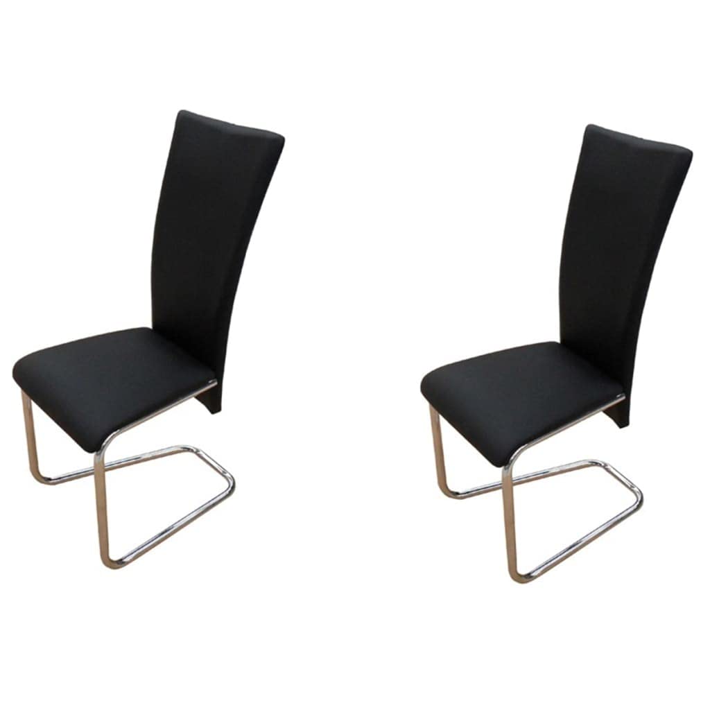 2 Pack Black Faux Leather Dining Chairs - Comfortable Kitchen & Dining Room Chairs for Home, Restaurant, Office - Modern Upholstered Seating for Indoor Use