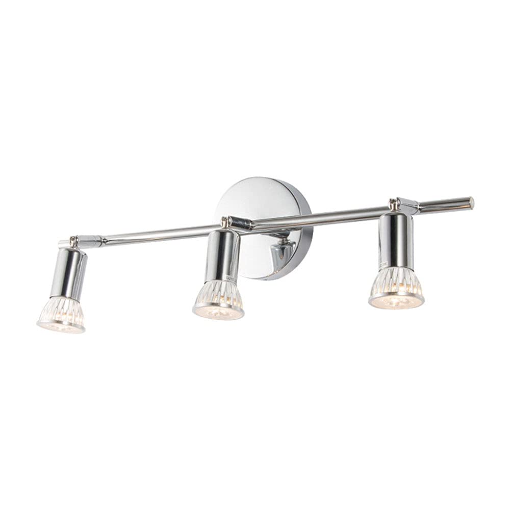 Adjustable 3-Way Track Spotlight Accent Lamp - Wall/Ceiling Mount Swivel Spot Light Fixture in Chrome Finish for Living Room, Bedroom & Vanity Mirror Lighting | Perfect for Home Decor, Reading Nook & Makeup Area