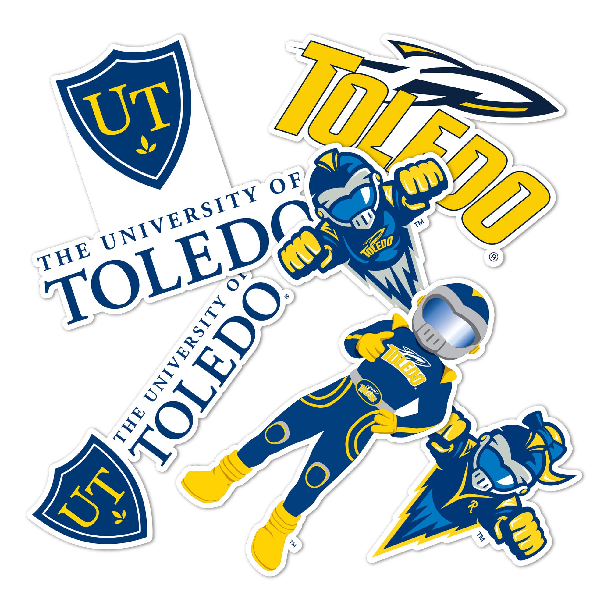 University of Toledo UT Rockets Vinyl Decals - Desert Cactus Sticker Set for Laptop, Water Bottle, Car & Scrapbook | Perfect for College Fans, School Spirit & DIY Crafts
