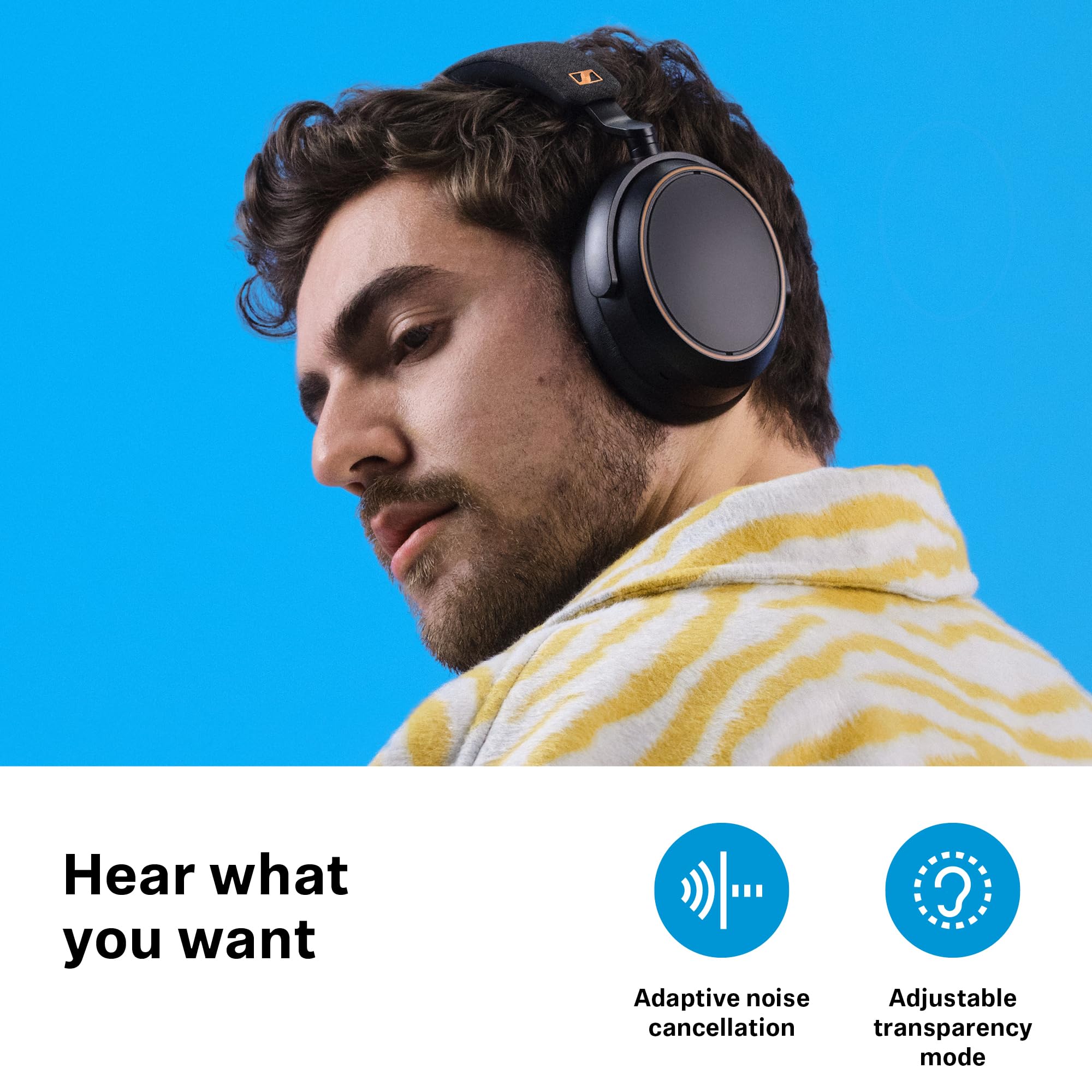Sennheiser MOMENTUM 4 Wireless Special Edition Bluetooth Headphones with Adaptive Noise Cancellation - 60H Battery Life, Crystal Clear Calls, Customizable Sound - Black/Copper - Perfect for Travel, Work & Music Lovers