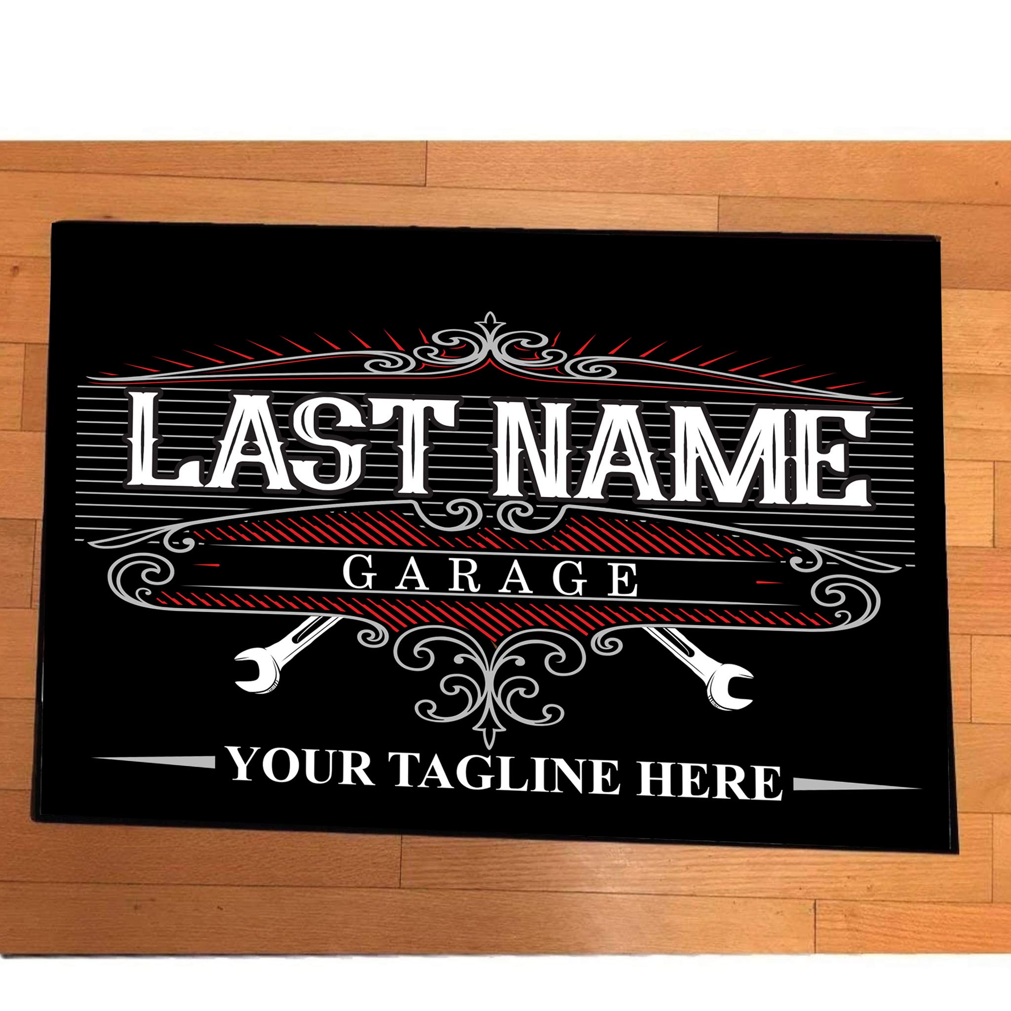 Custom Auto Shop Doormat 24x36 Inches - Personalized Garage Entrance Mat for Car Enthusiasts & Mechanics - Durable & Non-Slip for Home, Workshop, or Auto Repair Shop