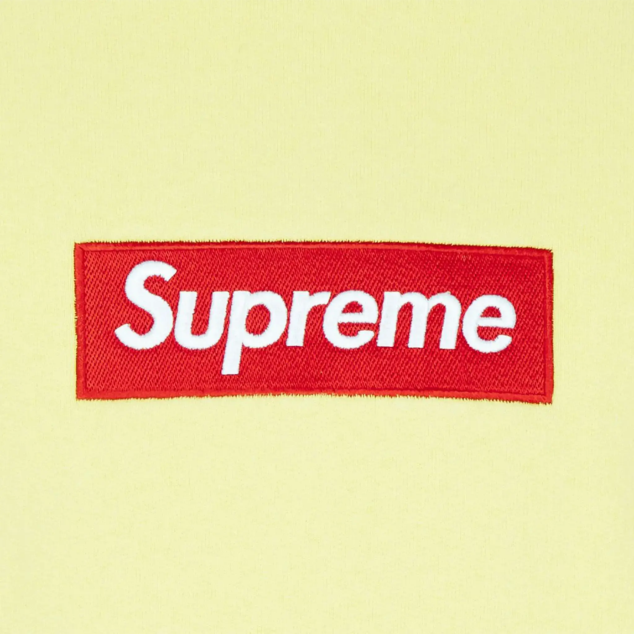 Supreme Box Logo Pale Yellow Sweatshirt (FW22) - Streetwear Hoodie for Men & Women | Casual Wear, Urban Fashion, Winter Outfit