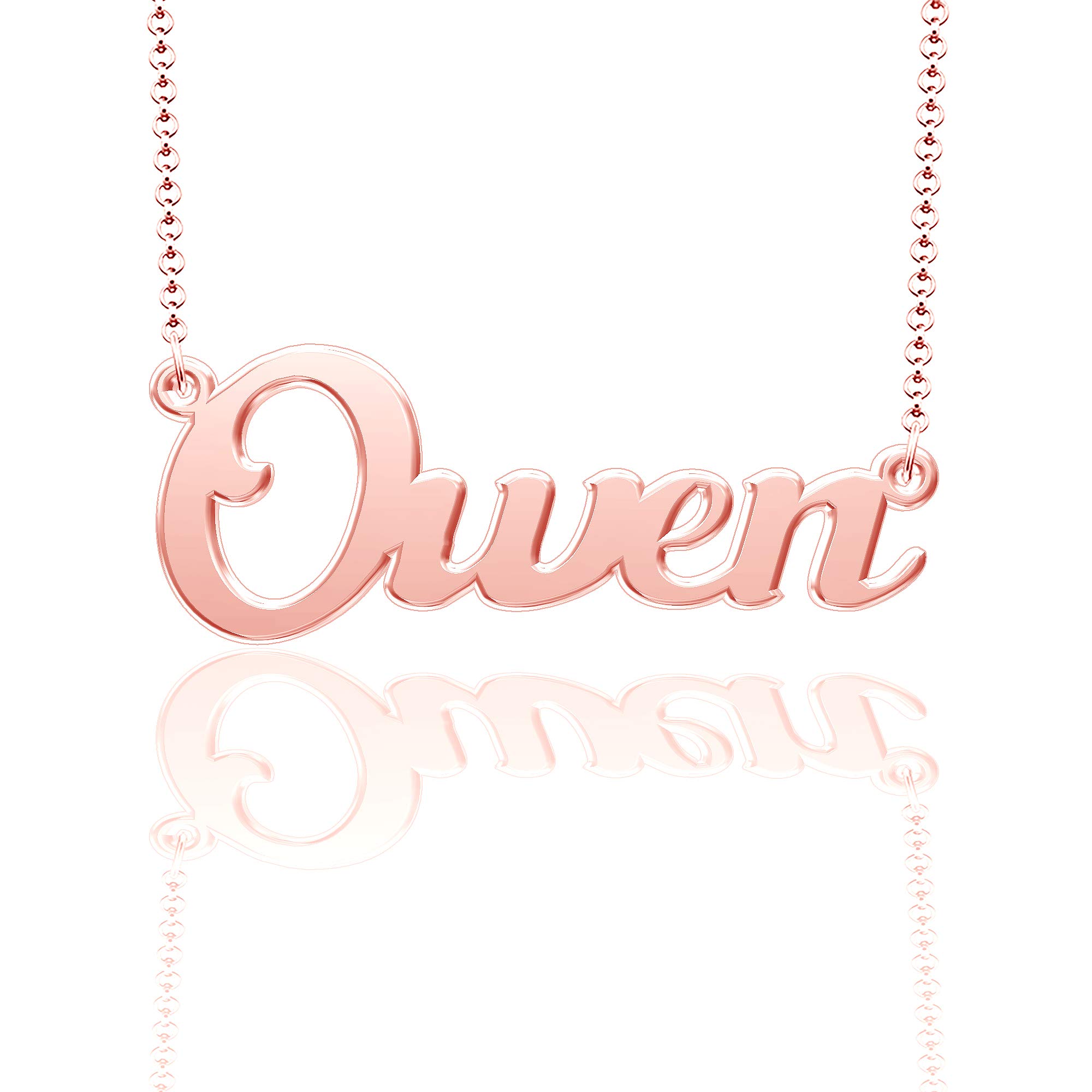 Personalized Last Name Necklace - Custom Sterling Silver Owen Plate - Unique Family Gift for Mom, Wife, Daughter - Perfect for Birthdays, Anniversaries & Special Occasions
