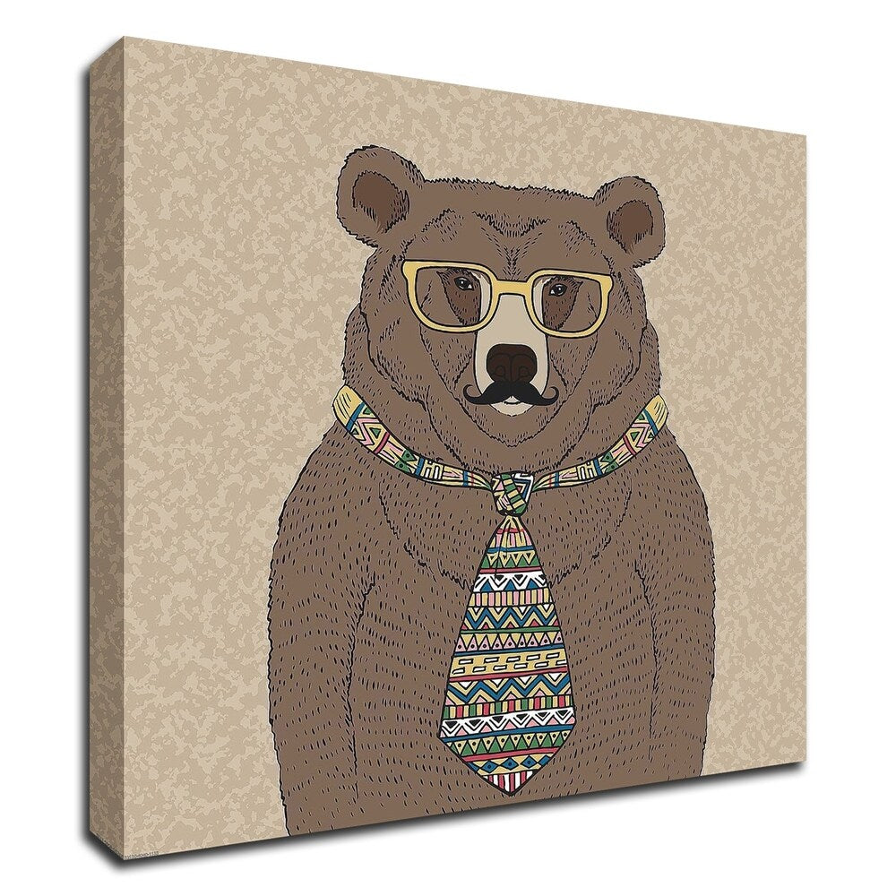 Bear Man Wall Art by GraphINC - Premium Canvas Print Ready to Hang - Perfect for Living Room, Bedroom & Office Decor