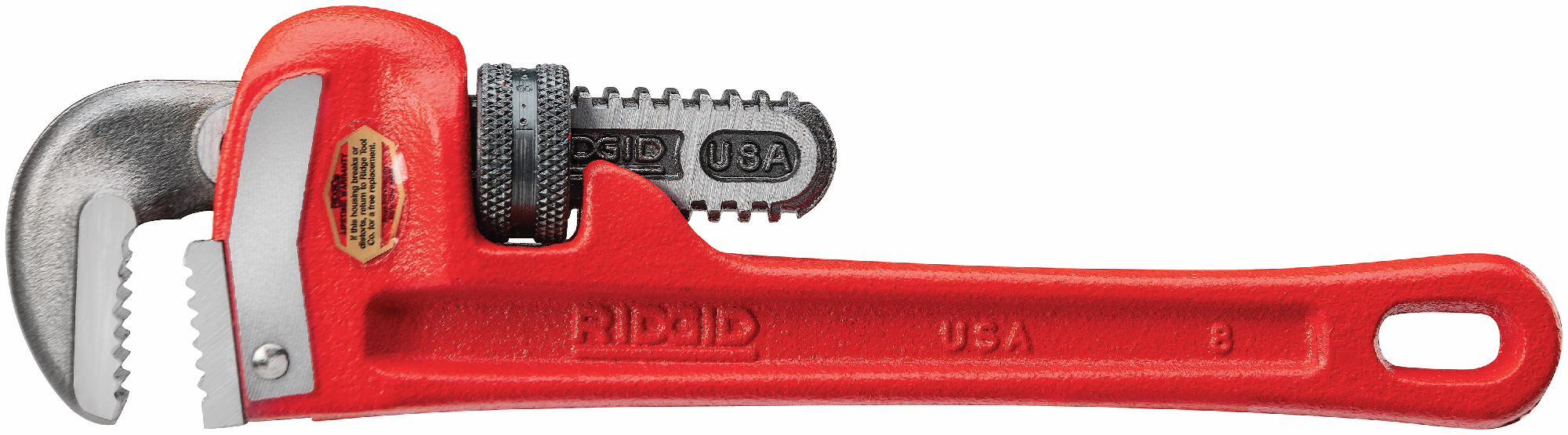 8-Inch Heavy Duty Straight Pipe Wrench 31005 by Ridgid - Professional Plumbing Tool for Pipe Fitting, Repair & Maintenance in Tight Spaces