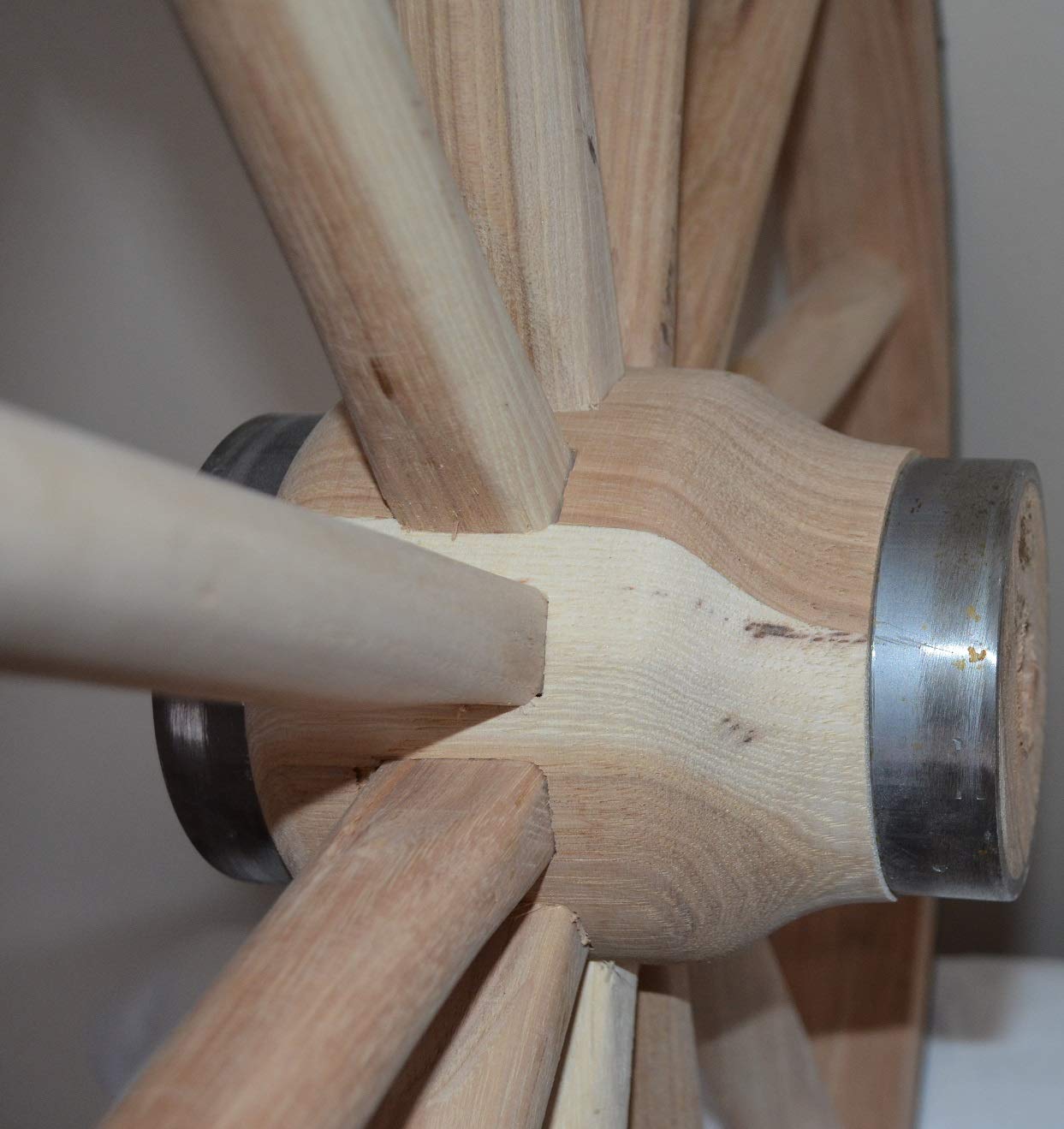 36 Inch Decorative Wooden Wagon Wheel - Handcrafted Steam Bent Hickory with Wooden Hub - Perfect for Farmhouse Decor, Rustic Weddings & Western Themed Events