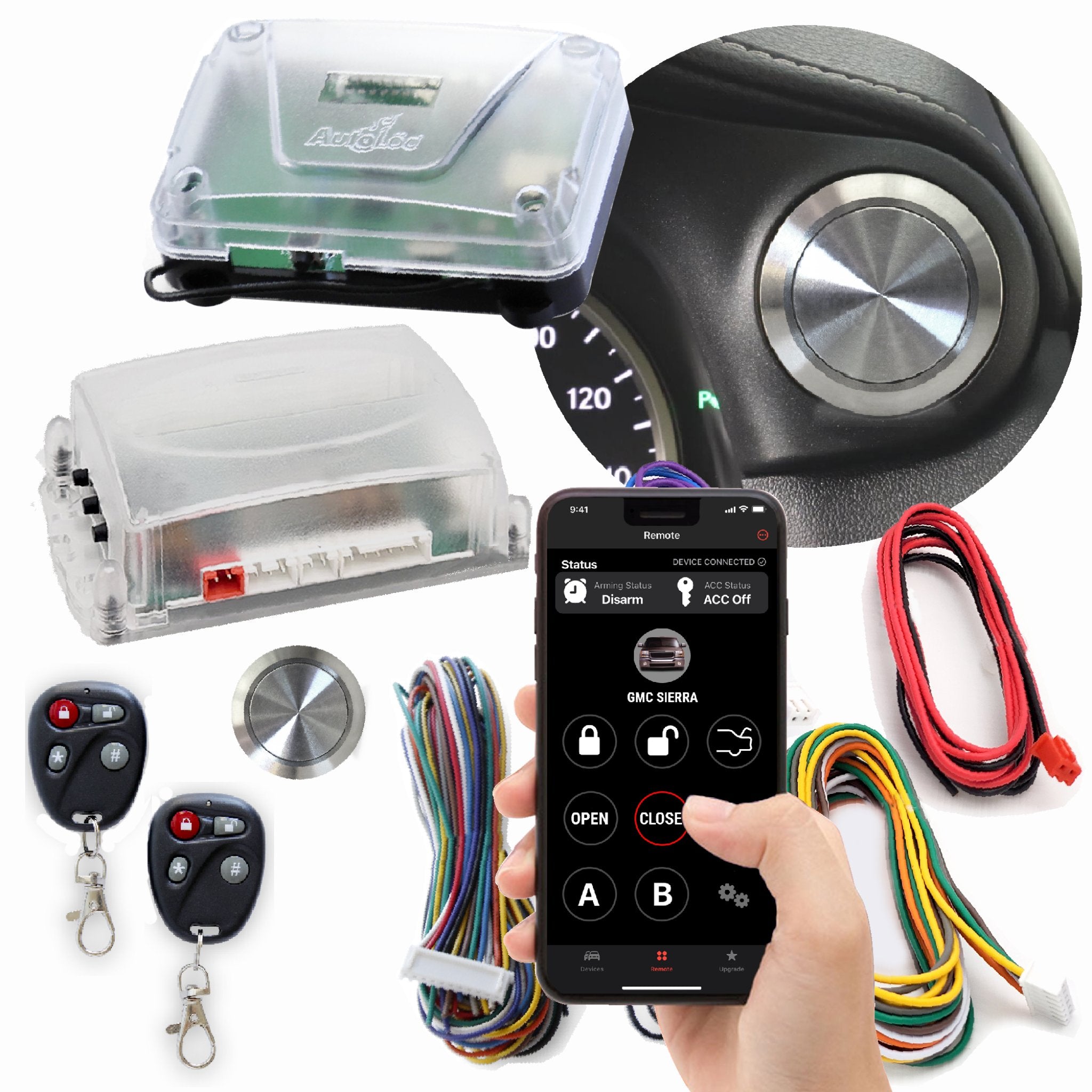 1904 Cadillac Model B Billet Push Button Switch - Engine Start Stop & Remote Start Keyless Entry Kit for Classic Cars - Perfect for Car Shows, Restoration Projects & Vintage Vehicle Upgrades