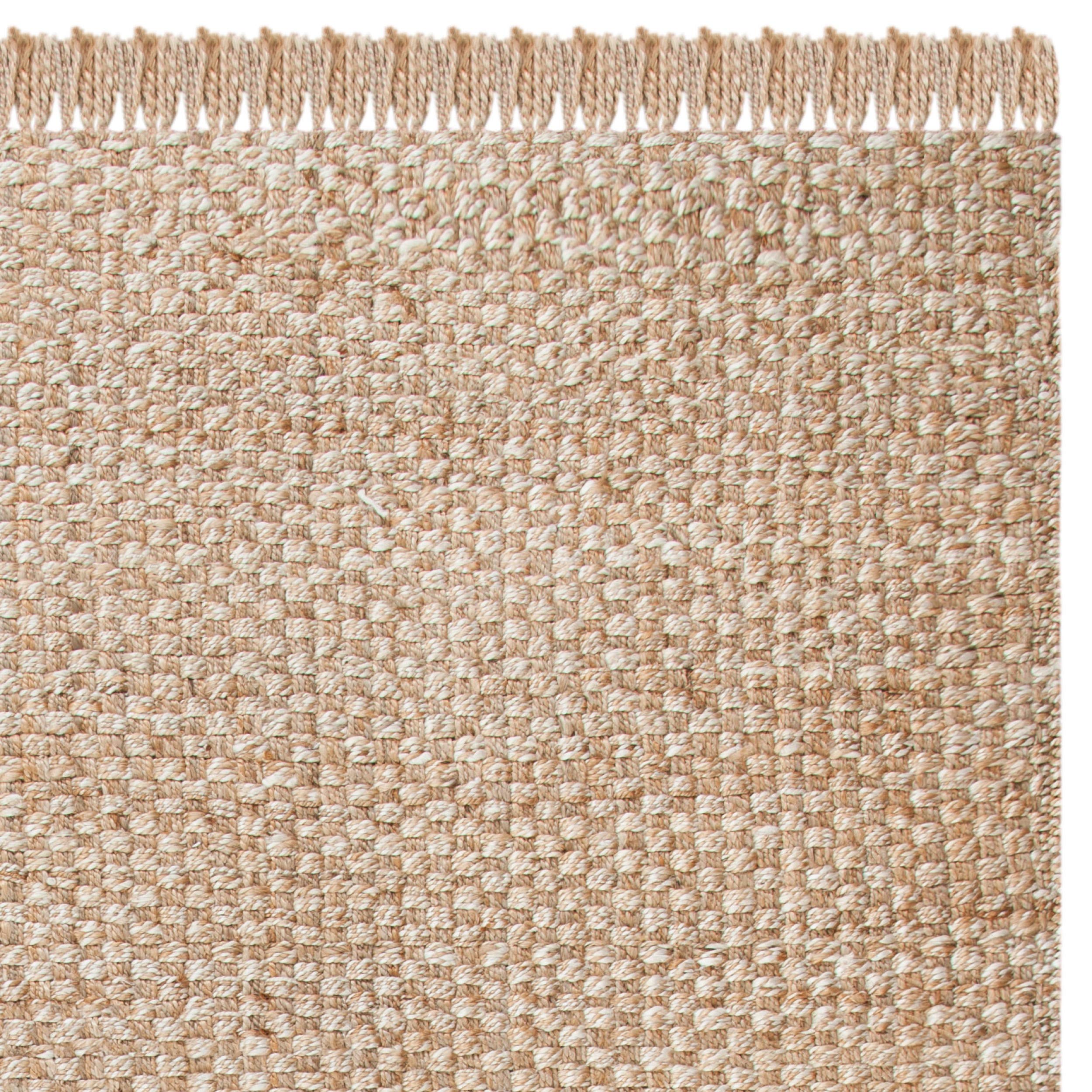 SAFAVIEH Natural Fiber Jute Area Rug 6' x 9' - Ivory & Beige Tassel Design, Handwoven Eco-Friendly Floor Mat for High Traffic Living Room, Bedroom, Dining Room | NF868A | Perfect for Boho, Farmhouse & Coastal Home Decor