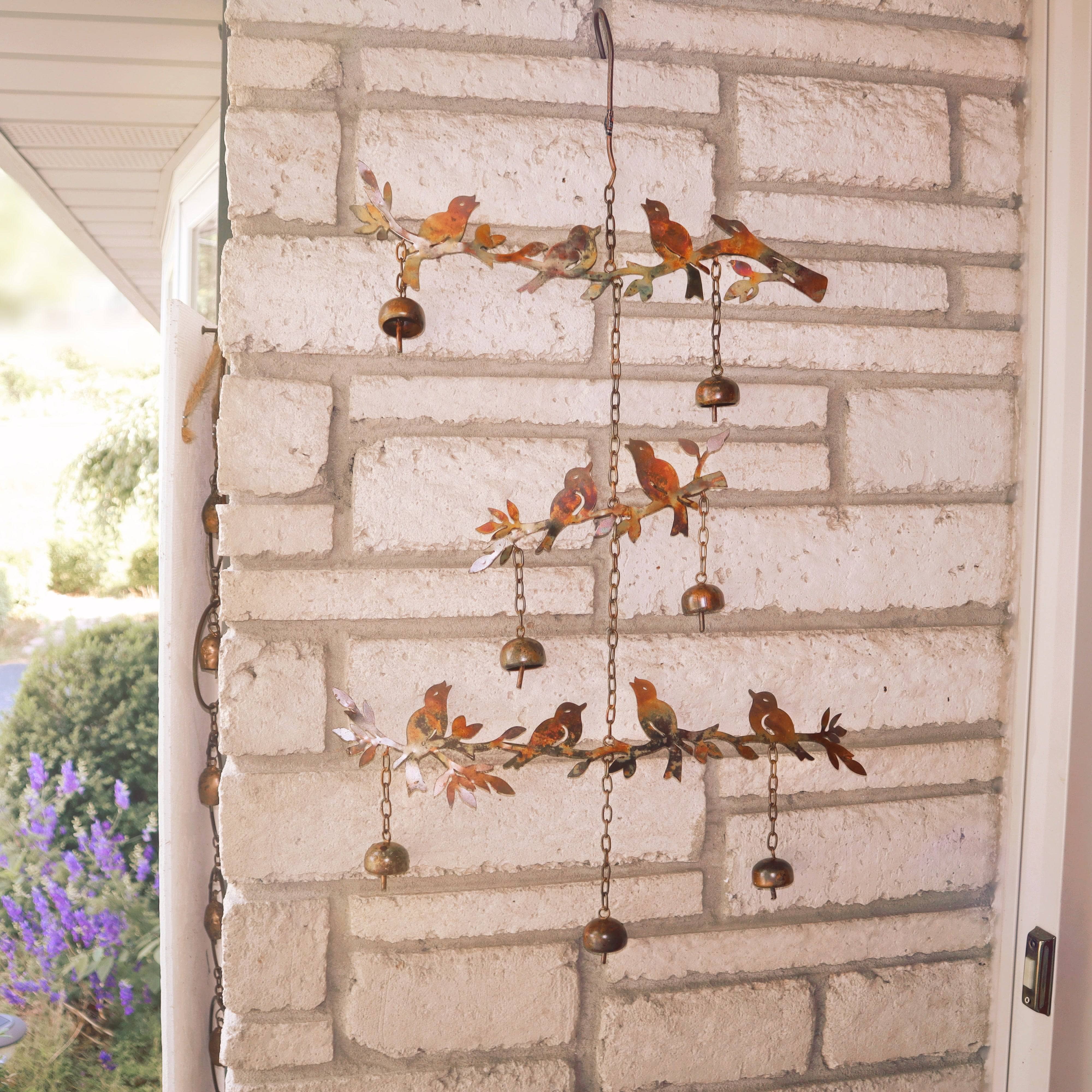 Birds and Branches Wind Chime - Handcrafted Outdoor Garden Decor with Soothing Melodies for Patio, Porch & Backyard Relaxation