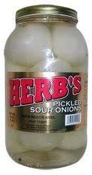 Herb's Pickled Sour White Onions - 1 Gallon Jar (128 oz) | Crisp & Tangy Flavor | Perfect for Sandwiches, Salads & Charcuterie Boards | Great for BBQ, Picnics & Home Cooking