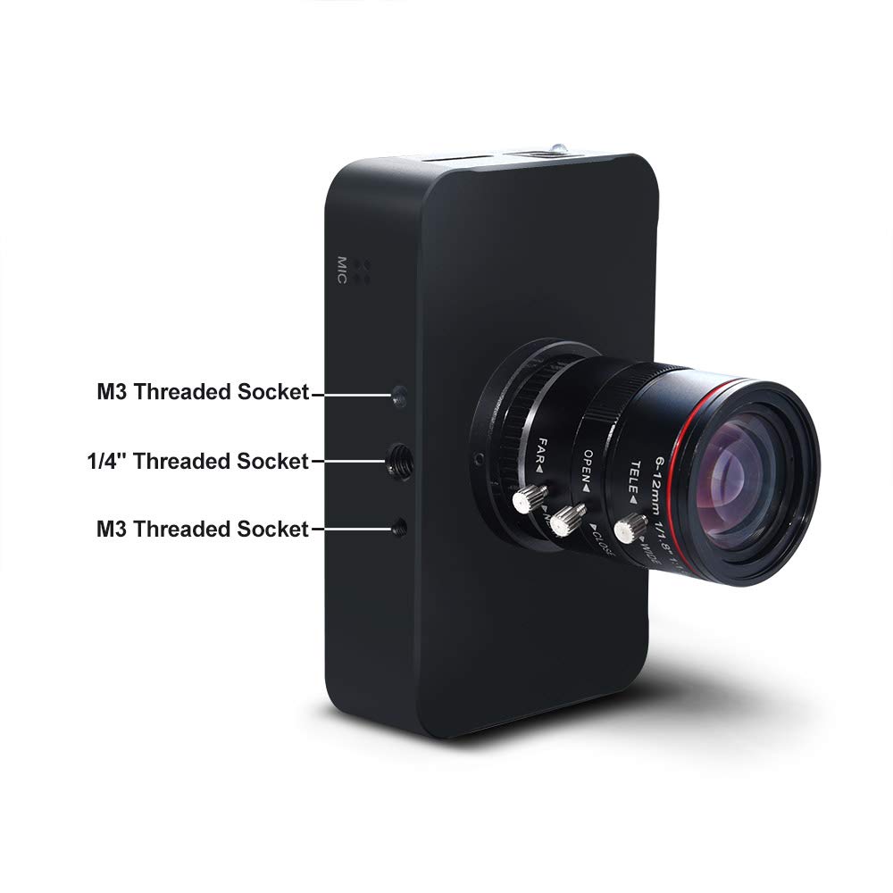 MOKOSE 12MP HDMI USB Webcam with 4K@30FPS, 1080P HD Streaming, 6-12mm Manual Zoom Lens - Perfect for Online Teaching, Video Conferencing, Live Streaming, and Content Creation
