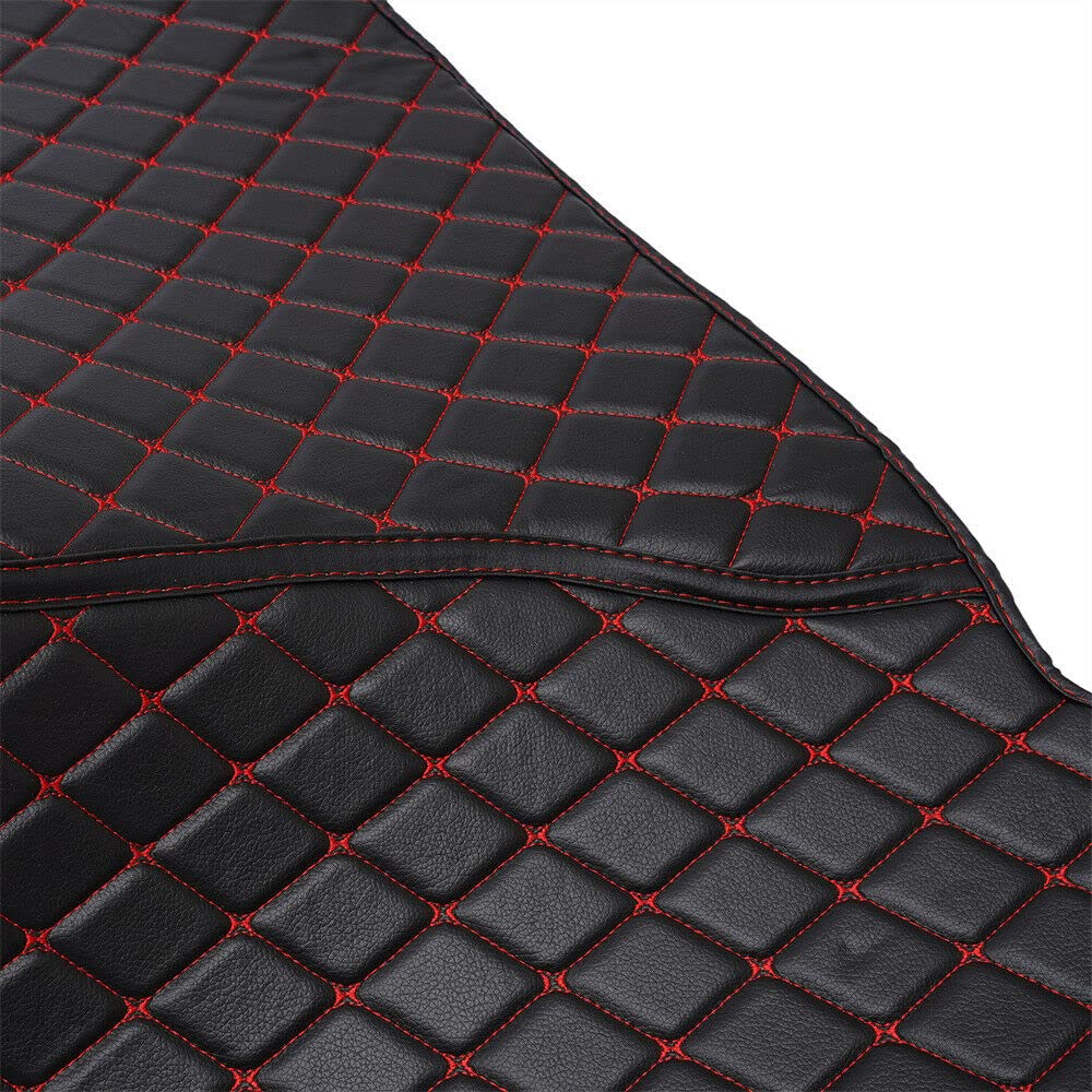 Premium Leather Car Floor Mats for Dodge Charger 2011-2019 - Waterproof & All-Season (4-Door, Black+Red) - Perfect for Daily Commute & Road Trips