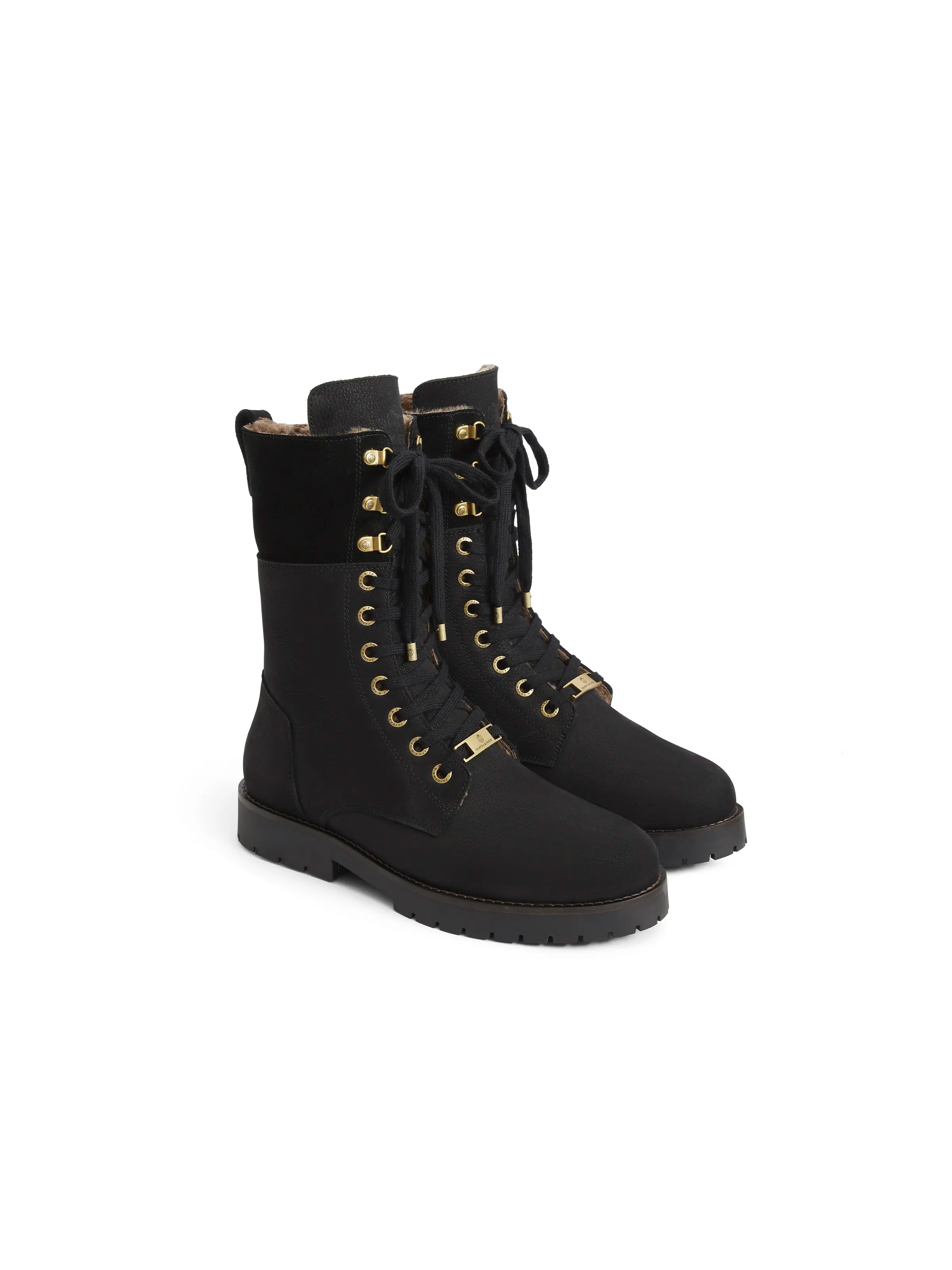 Premium Shearling Lined Anglesey Boots - Black Nubuck Leather Winter Boots (Exclusive Edition) | Warm & Stylish Footwear for Cold Weather, Outdoor Adventures & Casual Wear
