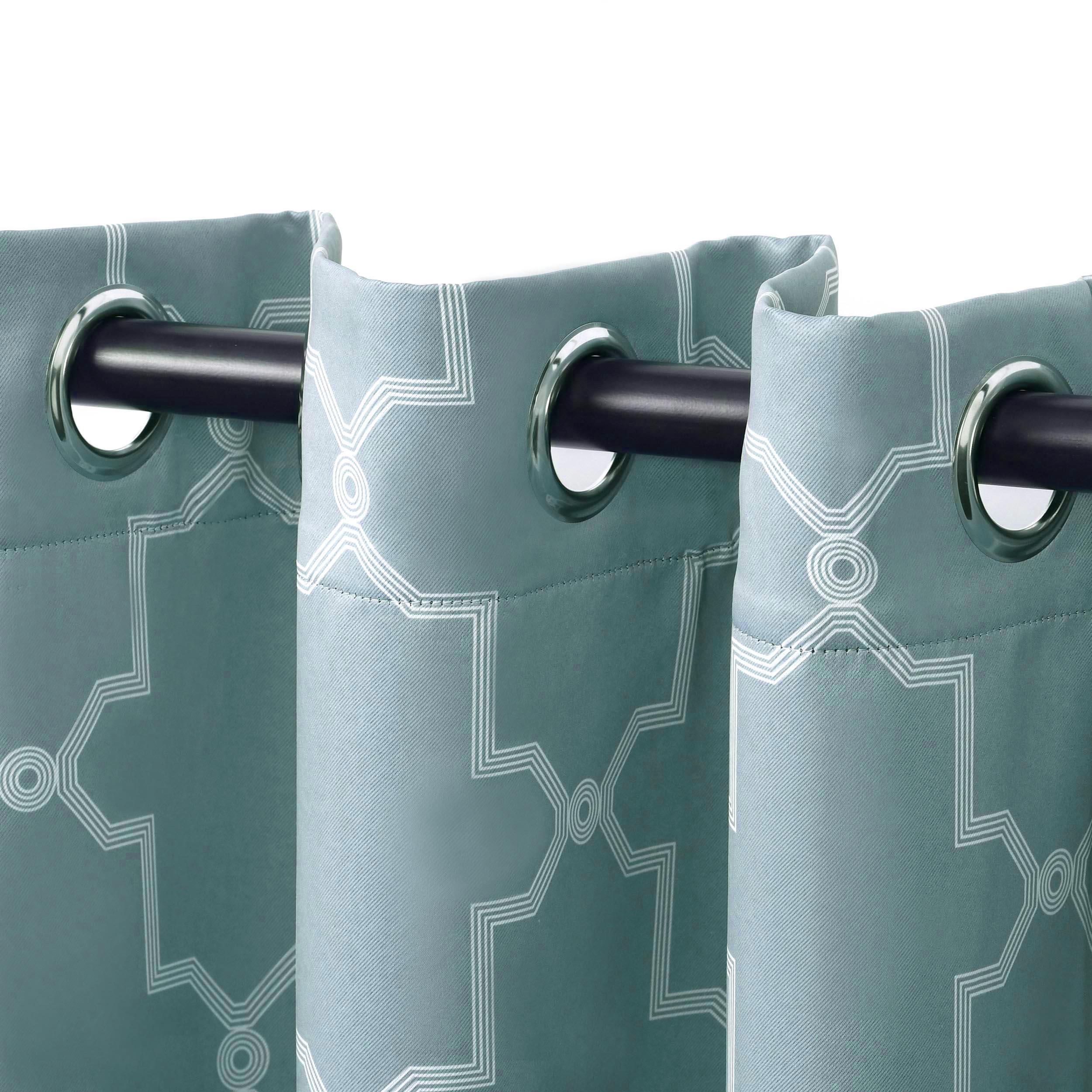 Imperial Trellis Grommet Blackout Curtains - Set of 2 Panels for Bedroom & Living Room Window Treatment, Noise Reducing & Thermal Insulated Drapes