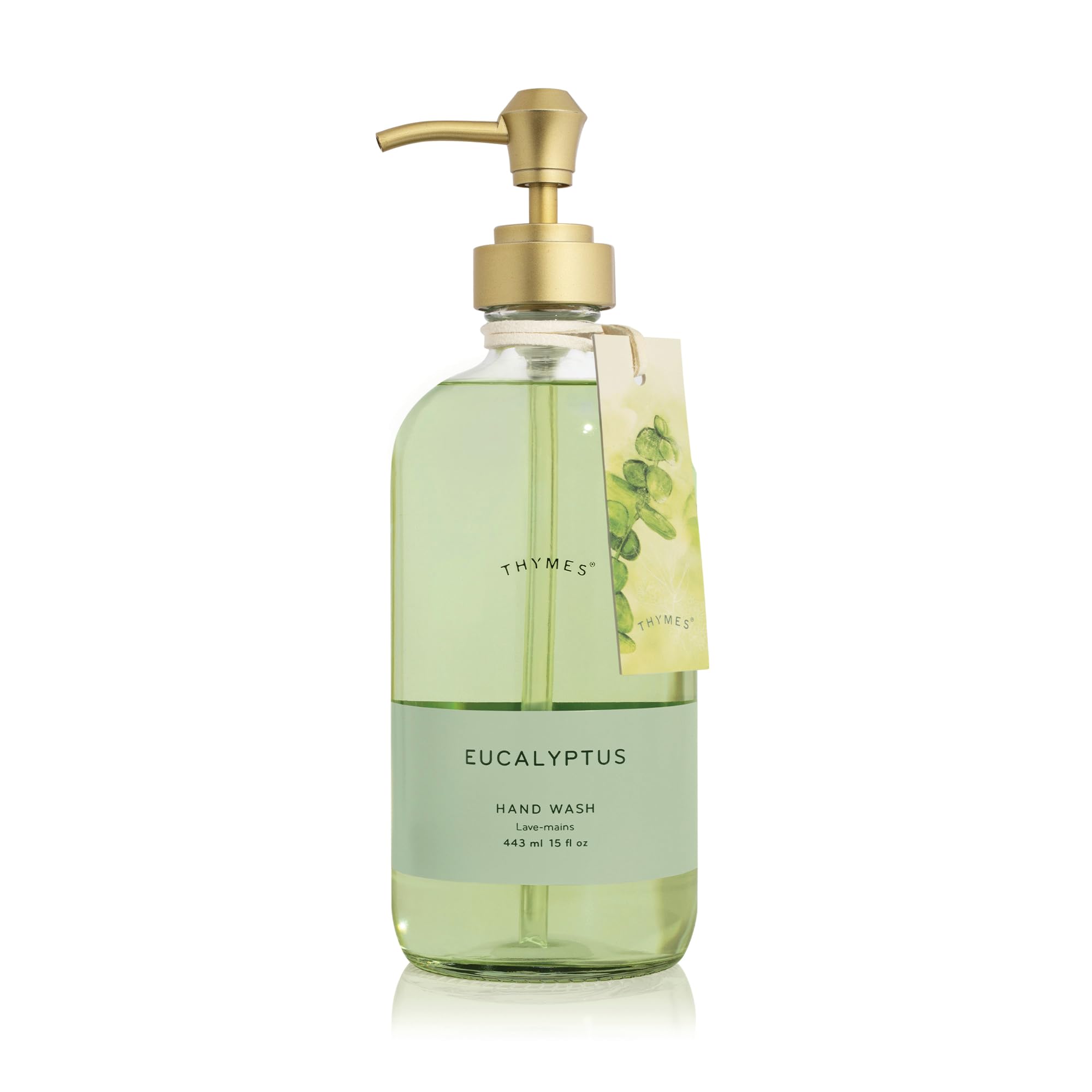 Thymes Eucalyptus Large Hand Wash - 15 Fl Oz | Refreshing & Moisturizing Hand Soap for Bathroom, Kitchen & Guest Use