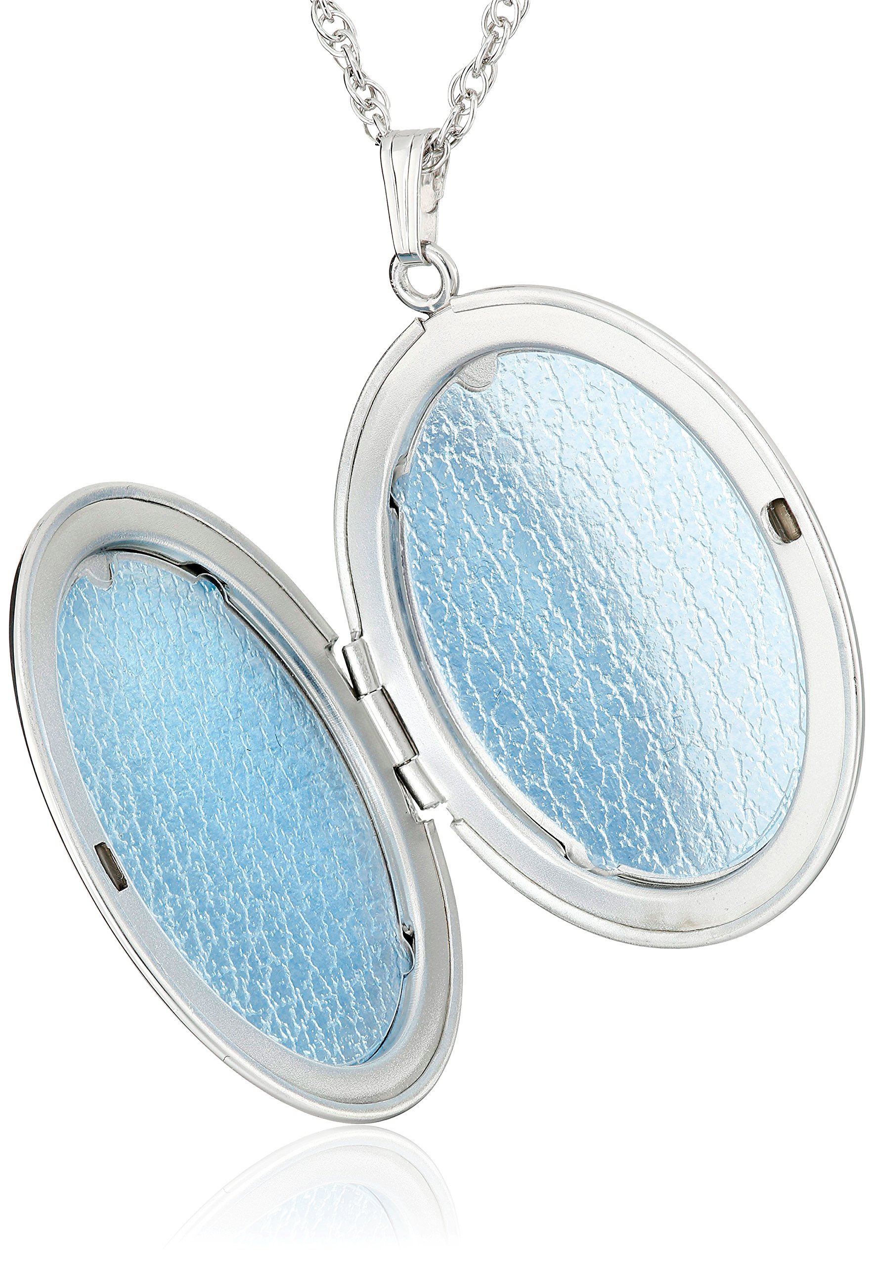 Amazon Essentials Sterling Silver Extra-Large Engraved Oval Locket Necklace - 22