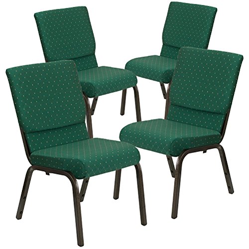 Green Patterned Fabric/Gold Vein Frame