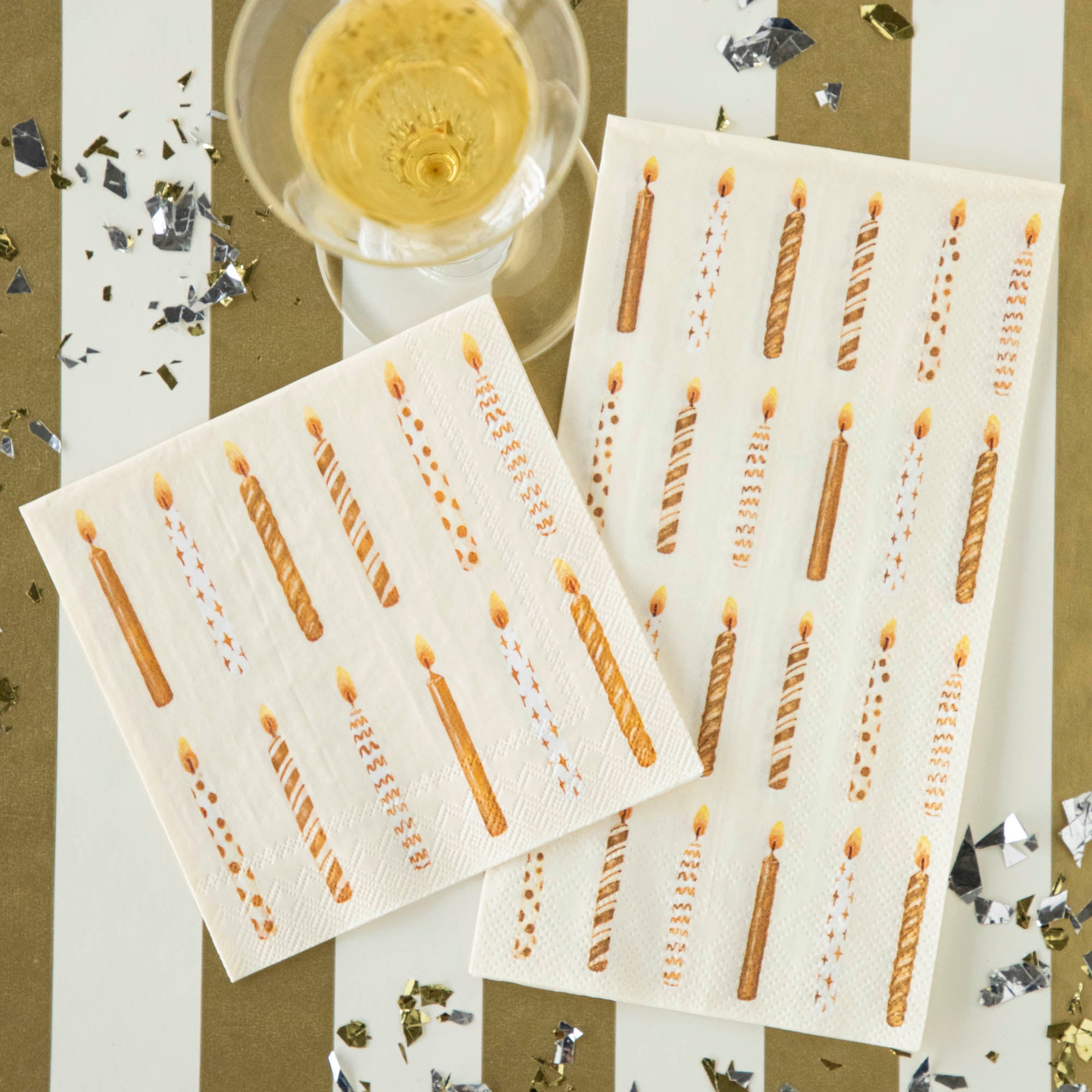 Elegant Gold Candles for Wedding & Party Decor - Premium Guest Napkins for Special Occasions & Table Settings